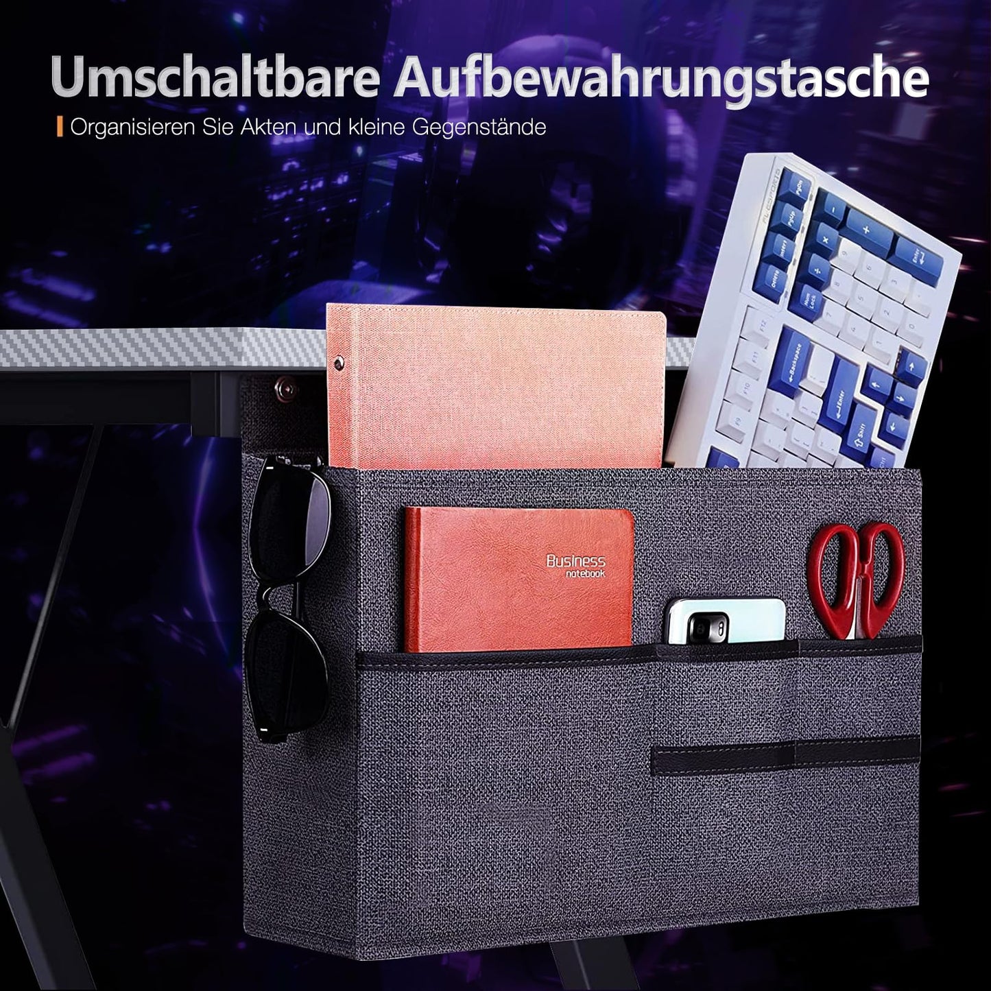 ODK Gaming Tisch, Gaming Schreibtisch Eckschreibtisch für Gamer, Schreibtisch L Form mit Monitorständer für Büro (Schwarz, 127 x 127 cm)