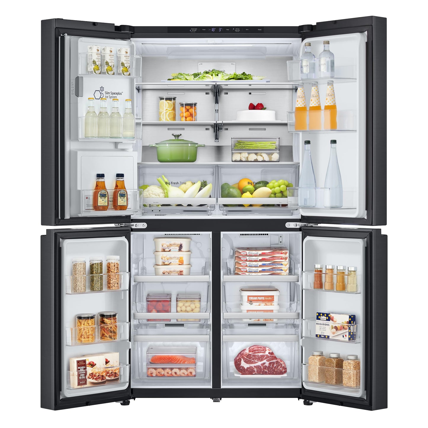 LG GML861EPPE Side by Side Slim Refrigerator, Class E, 506 L, Multi-Door Refrigerator with Freezer, Ice, Crushed Ice and Water Dispenser with UVnano, Total NoFrost, Smart Inverter Compressor, Wi-Fi