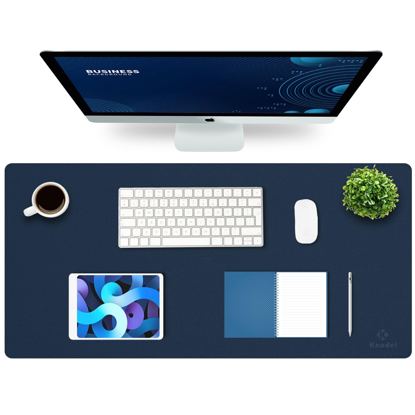 K KNODEL Tischunterlage, Schreibtischunterlage, 80 x 40cm PVC Tischunterlage, Laptop Tischunterlage, wasserdichte Schreibunterlage für Büro- oder Heimbereich, doppelseitig (Schwarz/Schwarz)