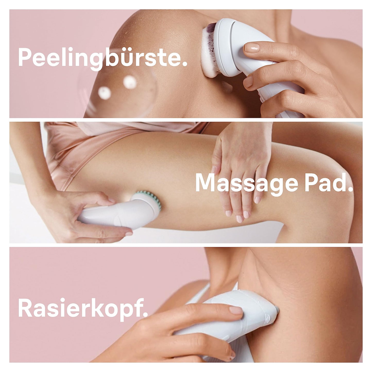 Braun Silk-épil 9 Beauty-Set, Epilierer Damen / Haarentferner, FaceSpa Gesichtshaarentferner, Aufsätze für Rasierer, Peeling, Reinigung Gesicht/Körper, Tasche, 9-995, weiß/flamingo