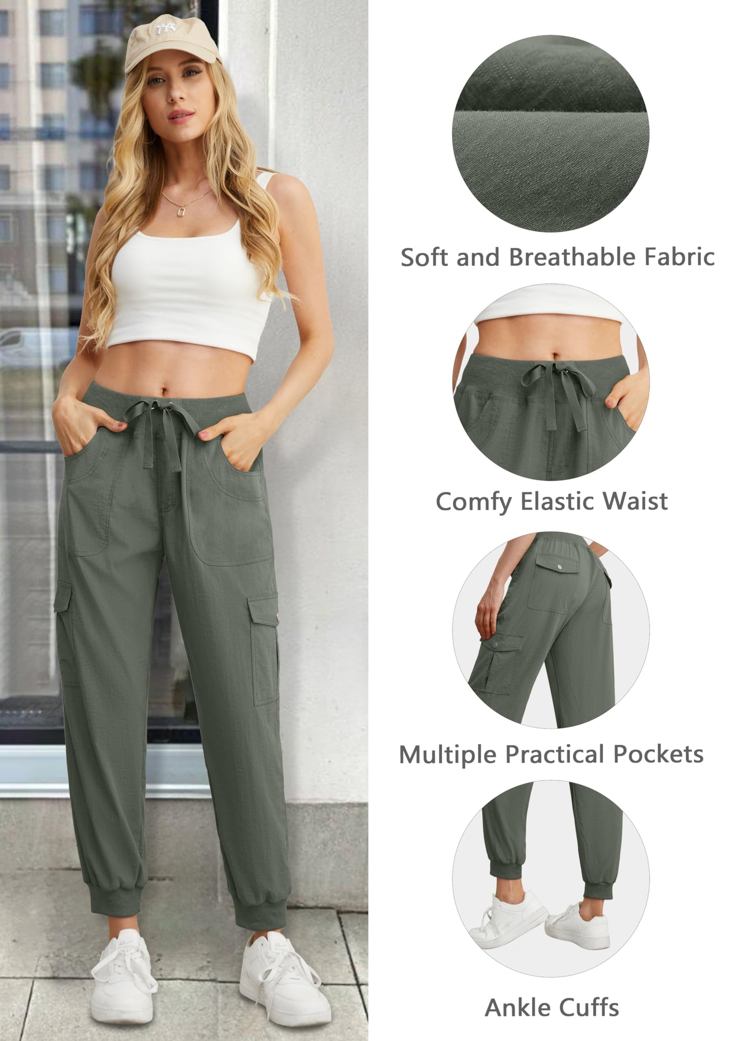 GRECERELLE Women’s Jogging Cargo Pants