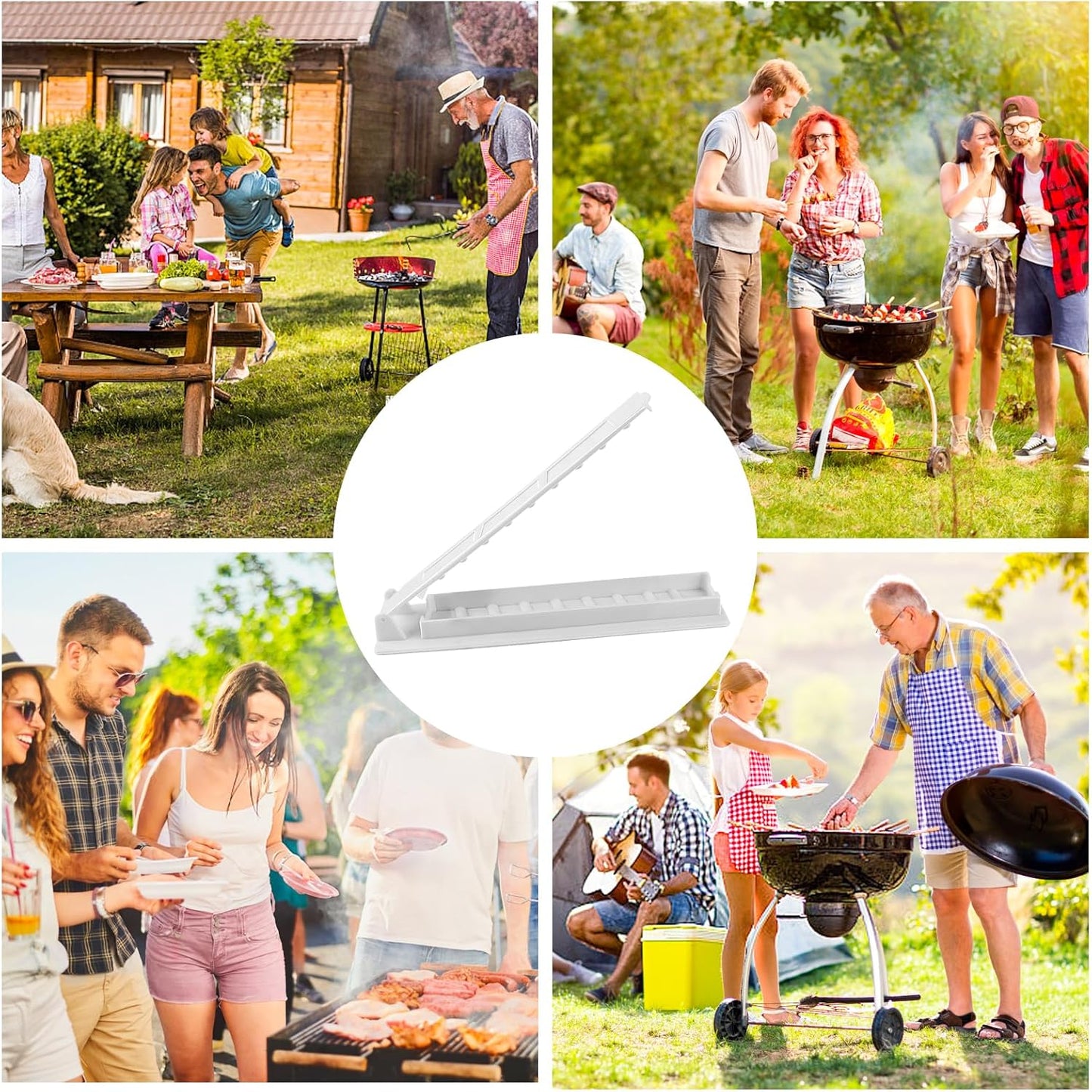 Kebab Maker, 11 Zoll Lange Pressform, Dicker Kunststoff Manuelle Kebab Form,Türkischer Schaschlik, Kebab Maker und Kabob Spieße, Kebab Maker Presse Weiß, Kebab Maker Machine für Grillen Picknick
