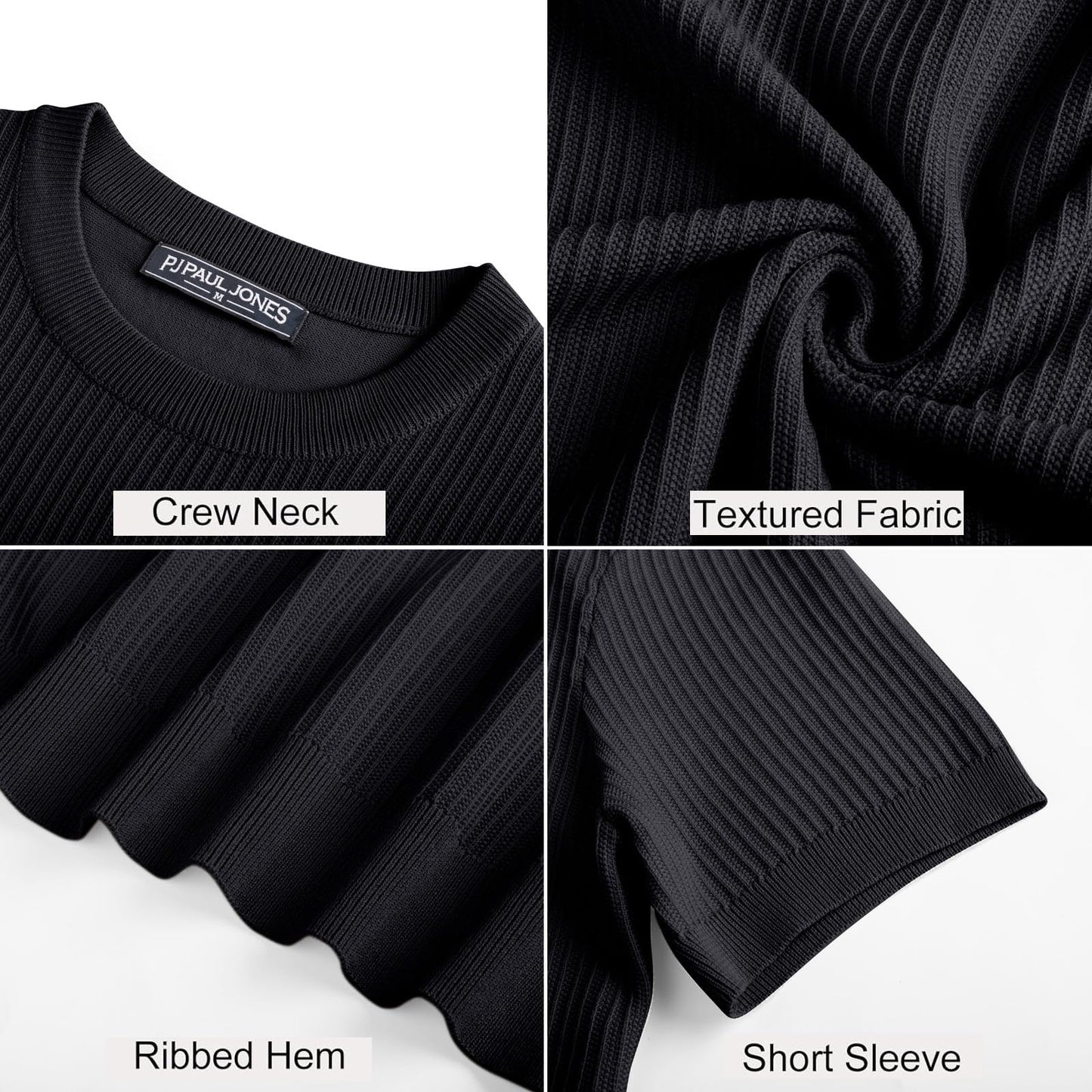 Men’s Short Sleeve Knitted Crew Neck T-Shirt