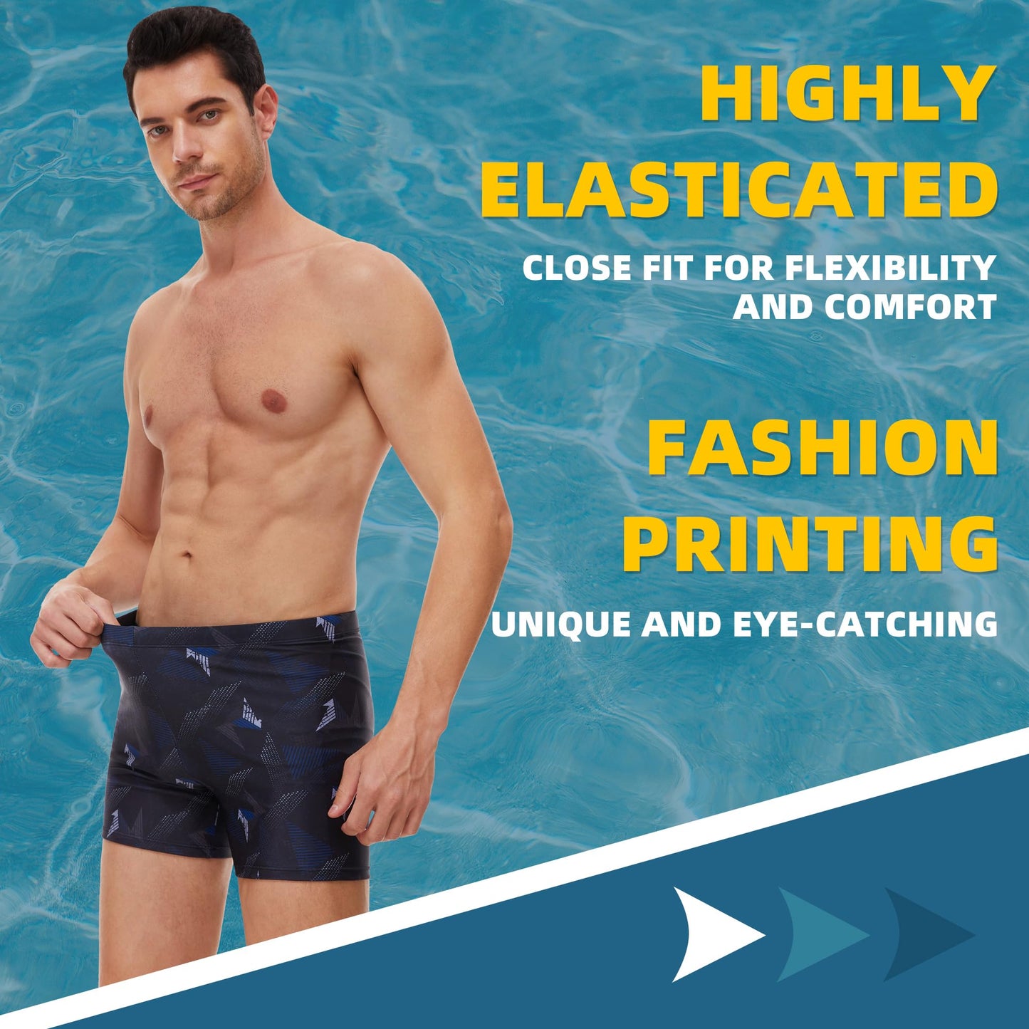 Men’s Short Swim Trunks – Quick-Dry, Hydrophobic Swim Shorts