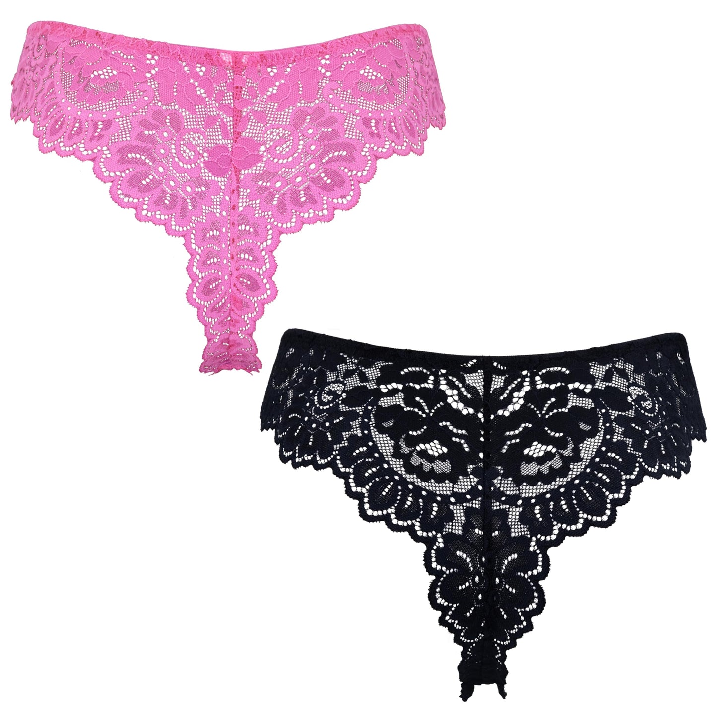 Curve Muse Women's Thong Hipster Underwear Sexy Comfortable - Pack of 2