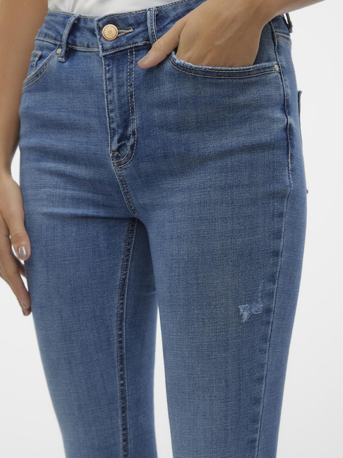 VERO MODA Women’s Mid-Rise Skinny Fit Jeans