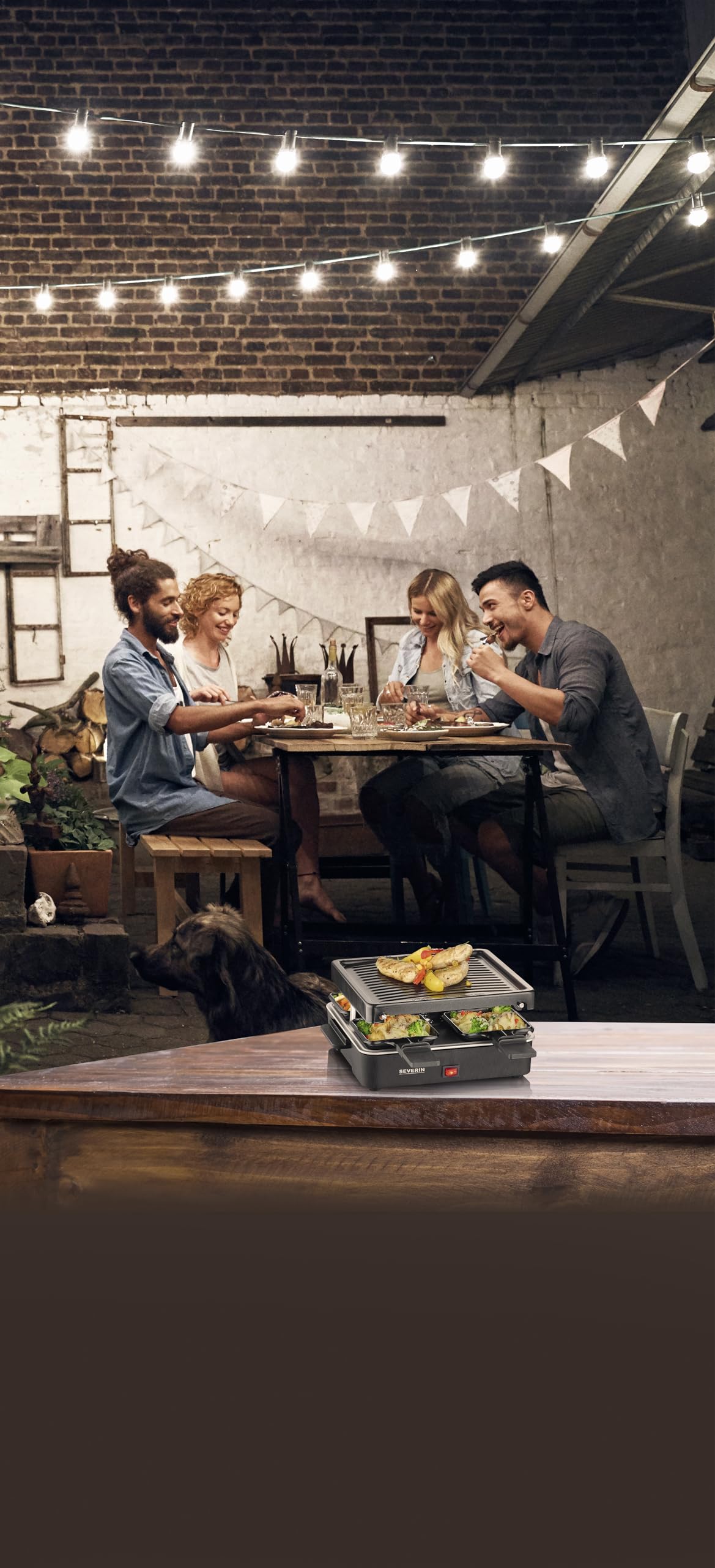 SEVERIN Mini Raclette-Grill für 4 Personen, platzsparend und kompakt, antihaftbeschichtet, 600 W, schwarz, RG 2370