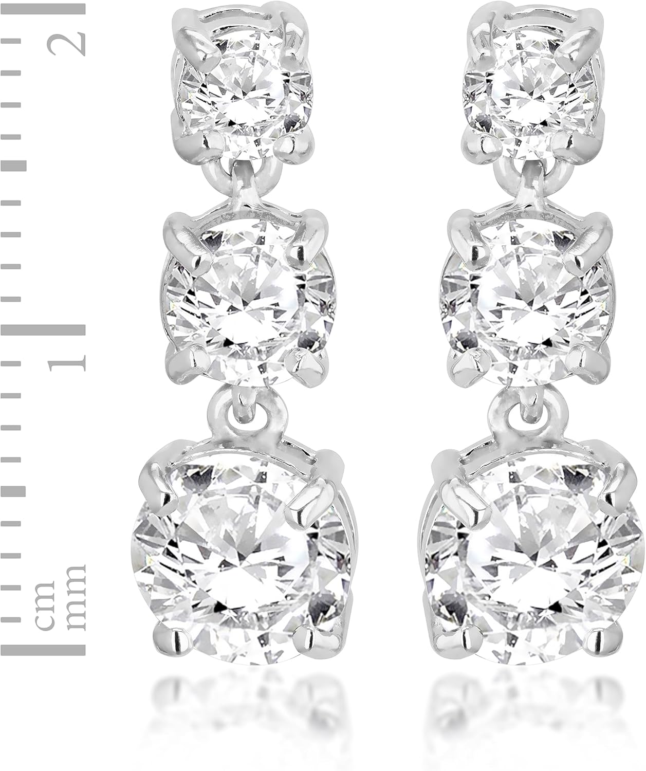 Essentials Sterling Silver Drop Earrings with Cubic Zirconia