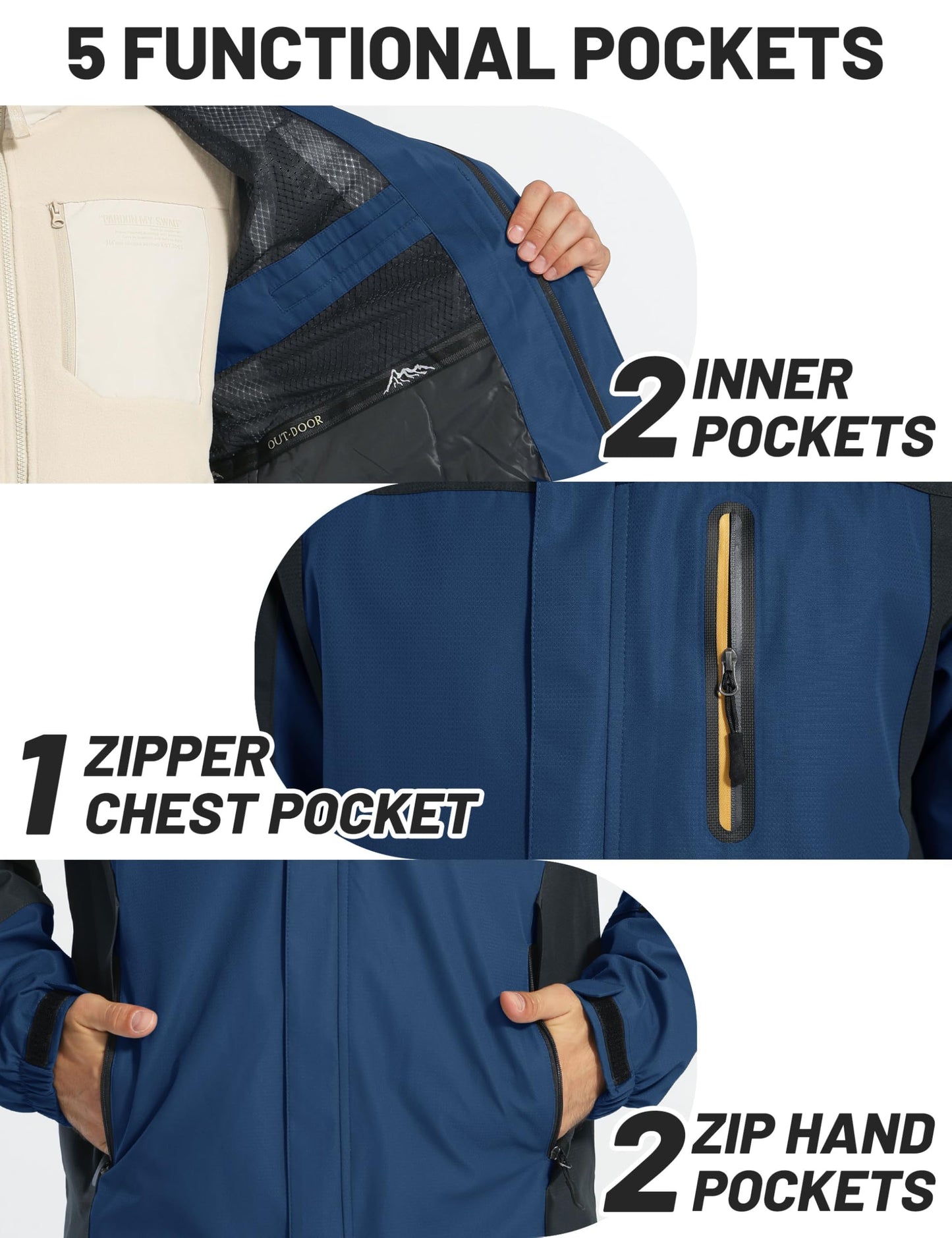 Men’s Outdoor Jacket – Lightweight Water-Resistant Hiking Coat