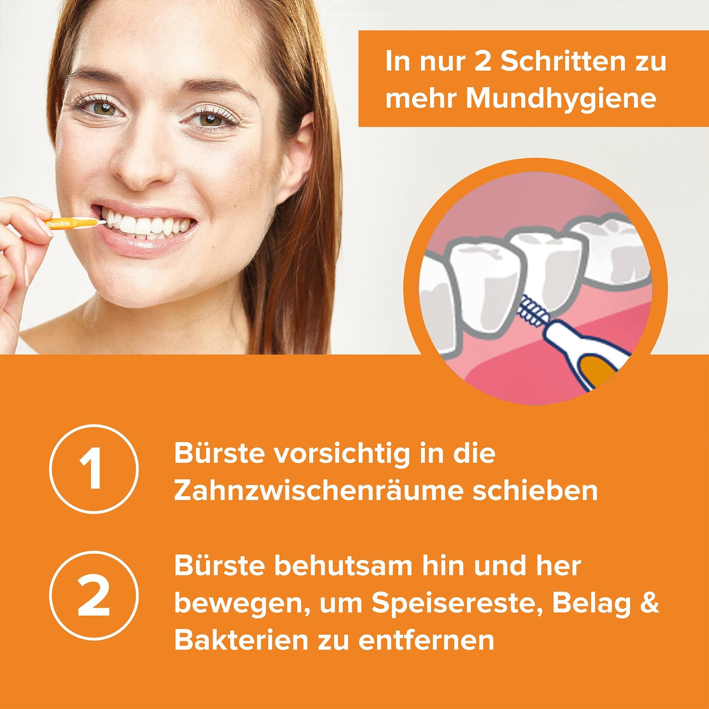 DenTek Slim Brush - Größe 1 - extra fein - für sehr enge Zahnzwischenräume - mit Minzgeschmack und hygienischer Schutzkappe, 32 Stück Pink