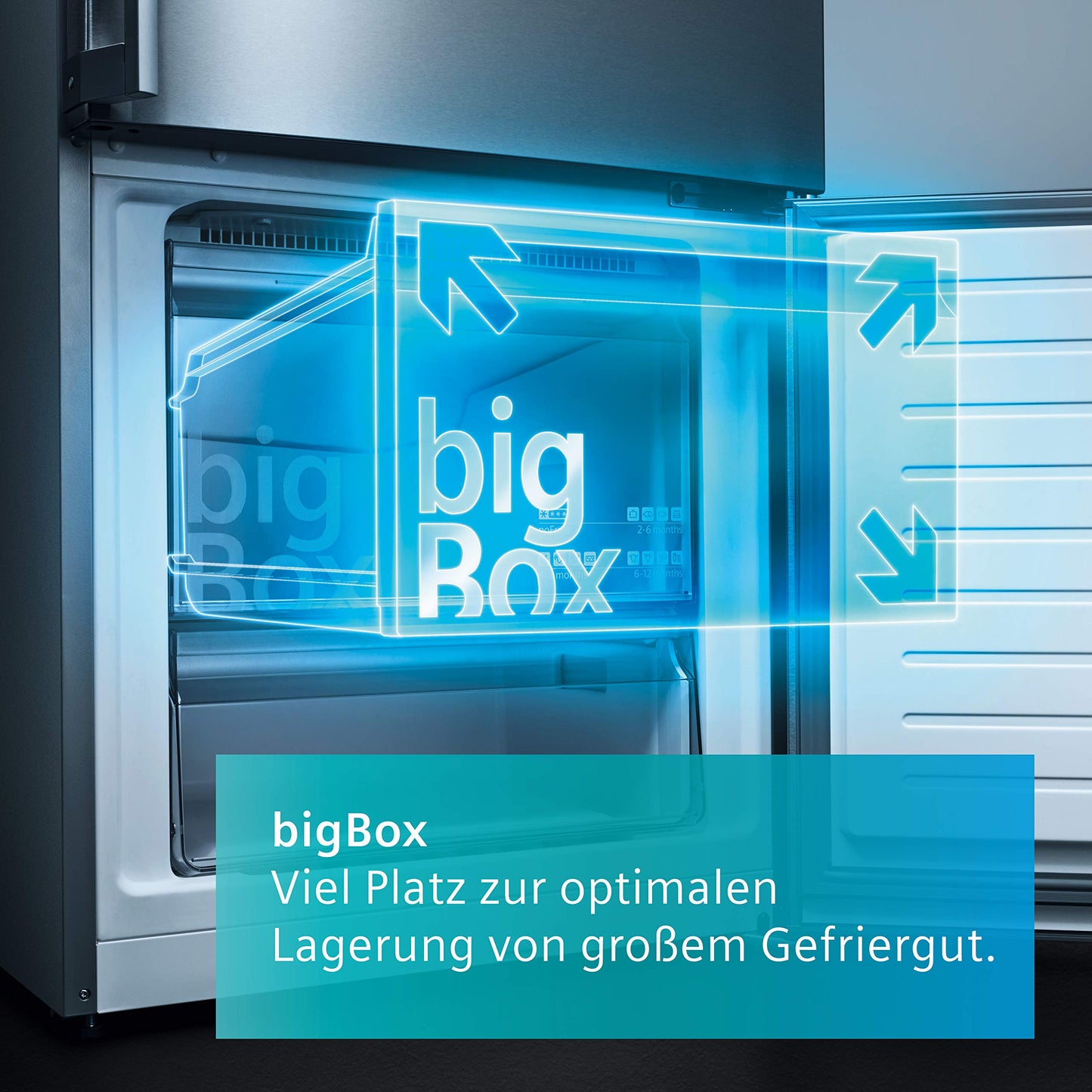 Siemens GS54NAWCV iQ500 freezer, 176 x 70 cm, 327 L, noFrost never defrost again, bigBox space for large frozen goods, varioZone flexible glass and drawers, white