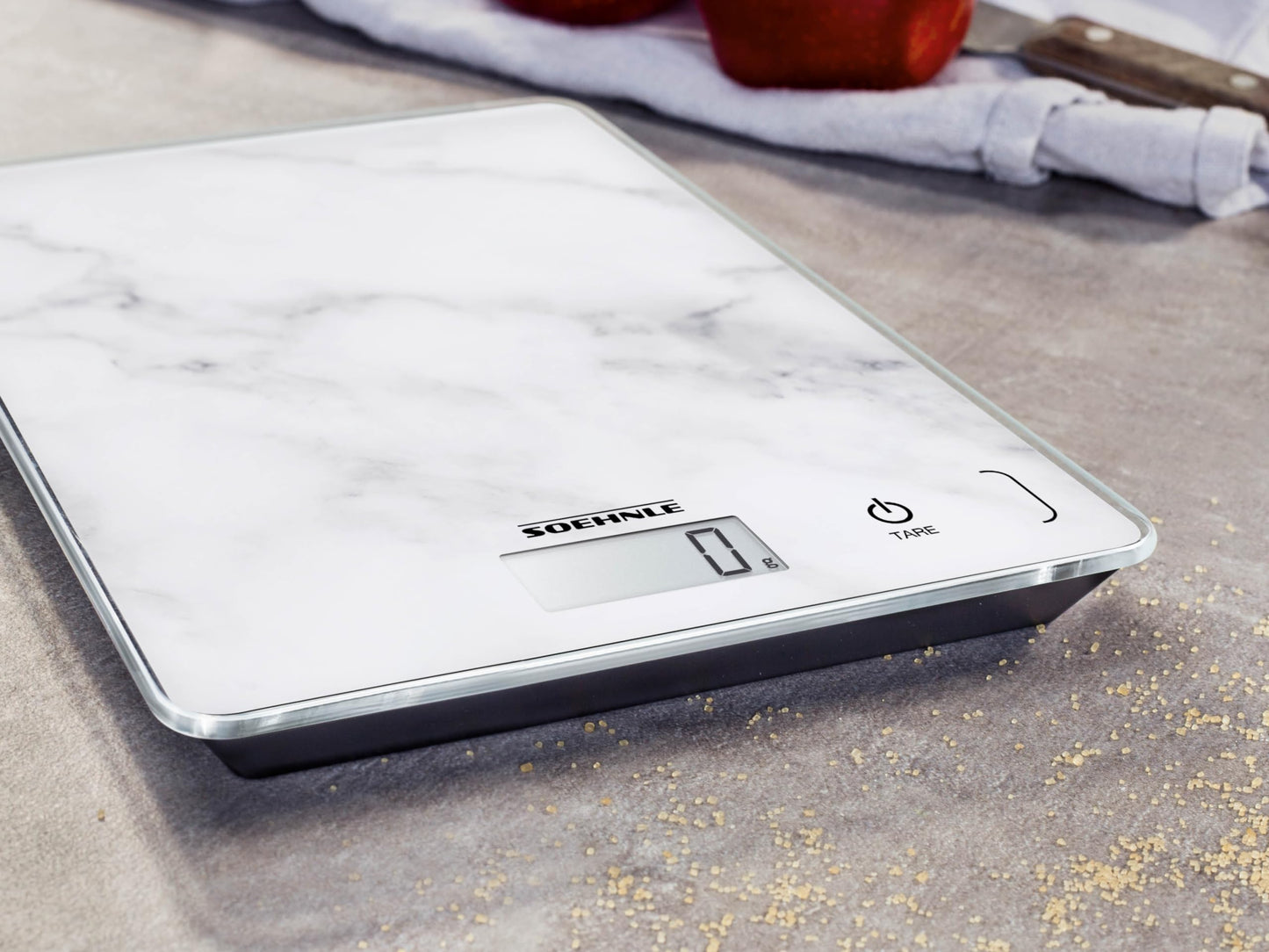 Soehnle Küchenwaage Page Compact 300 weiß, digitale Küchenwaage bis zu 5 kg Tragkraft, Waage mit leicht ablesbarer LCD-Anzeige, Digitalwaage mit Zuwiegefunktion