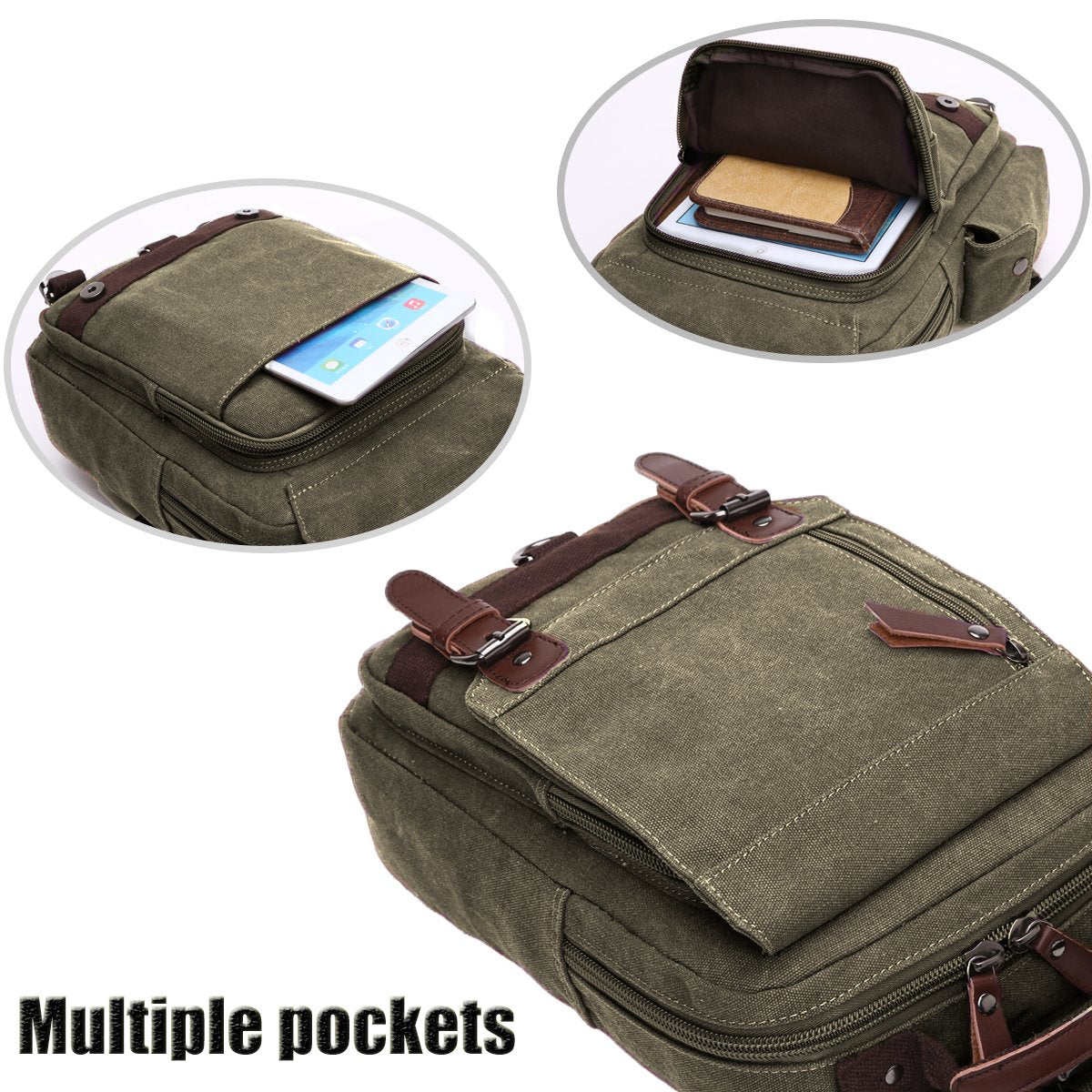 LOSMILE Vintage Canvas Backpack for Men & Women