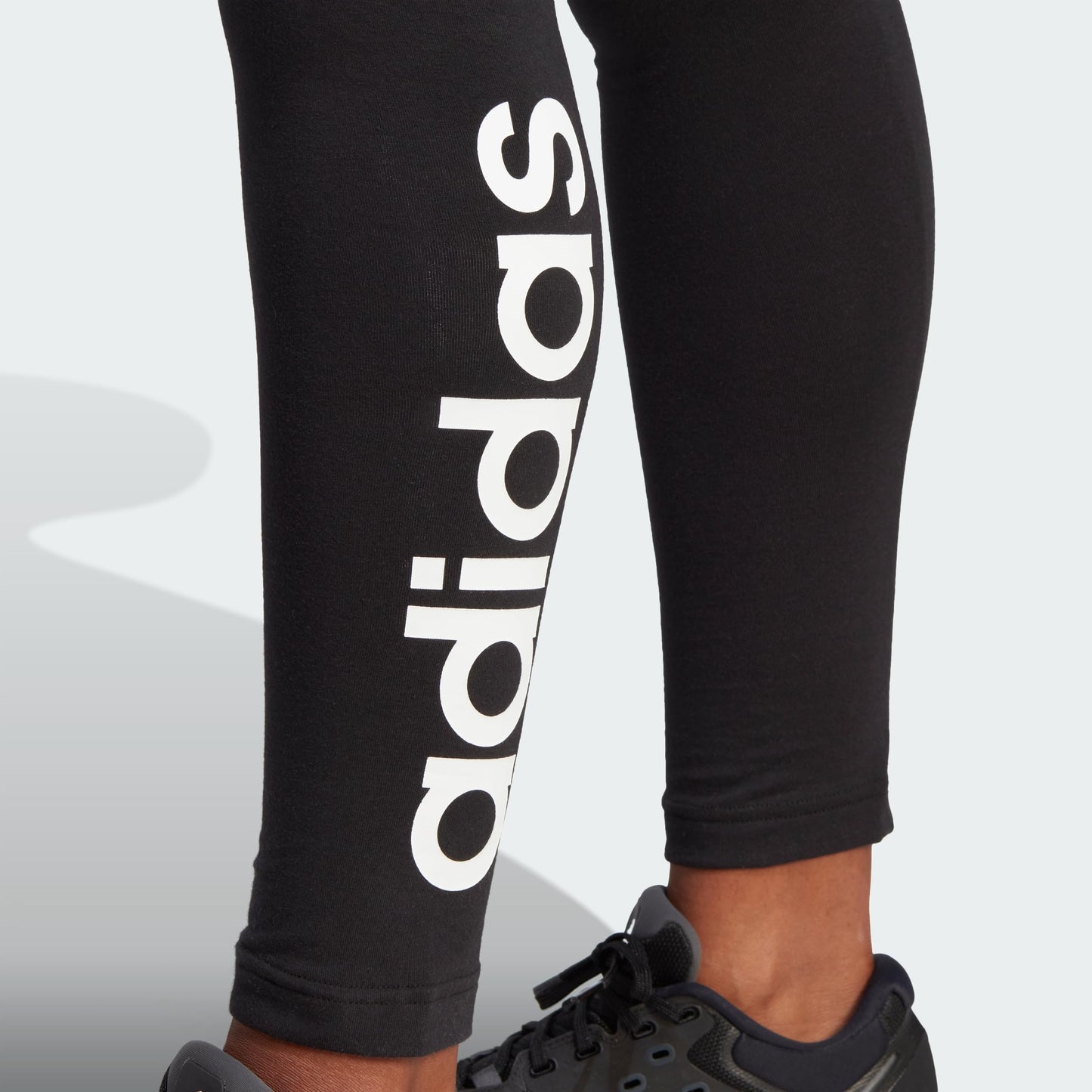 ADIDAS Women’s LIN Leggings – Black/White, High Waist, Comfortable Stretch Fit