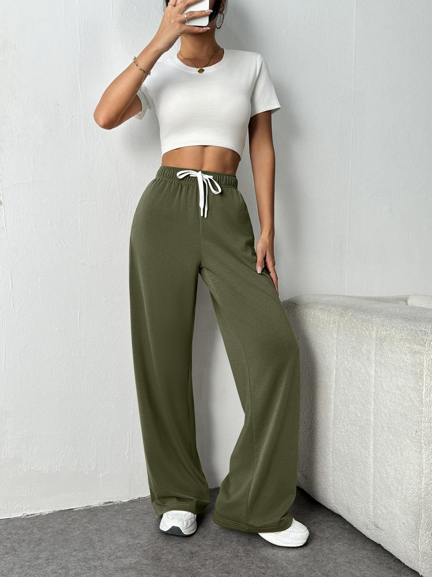 PINSPARK Women’s Jogger Pants – High-Waist Baggy Sweatpants