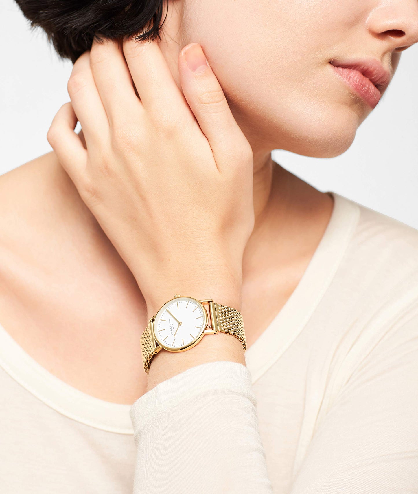 Liebeskind Berlin stainless steel watch with adjustable mesh strap