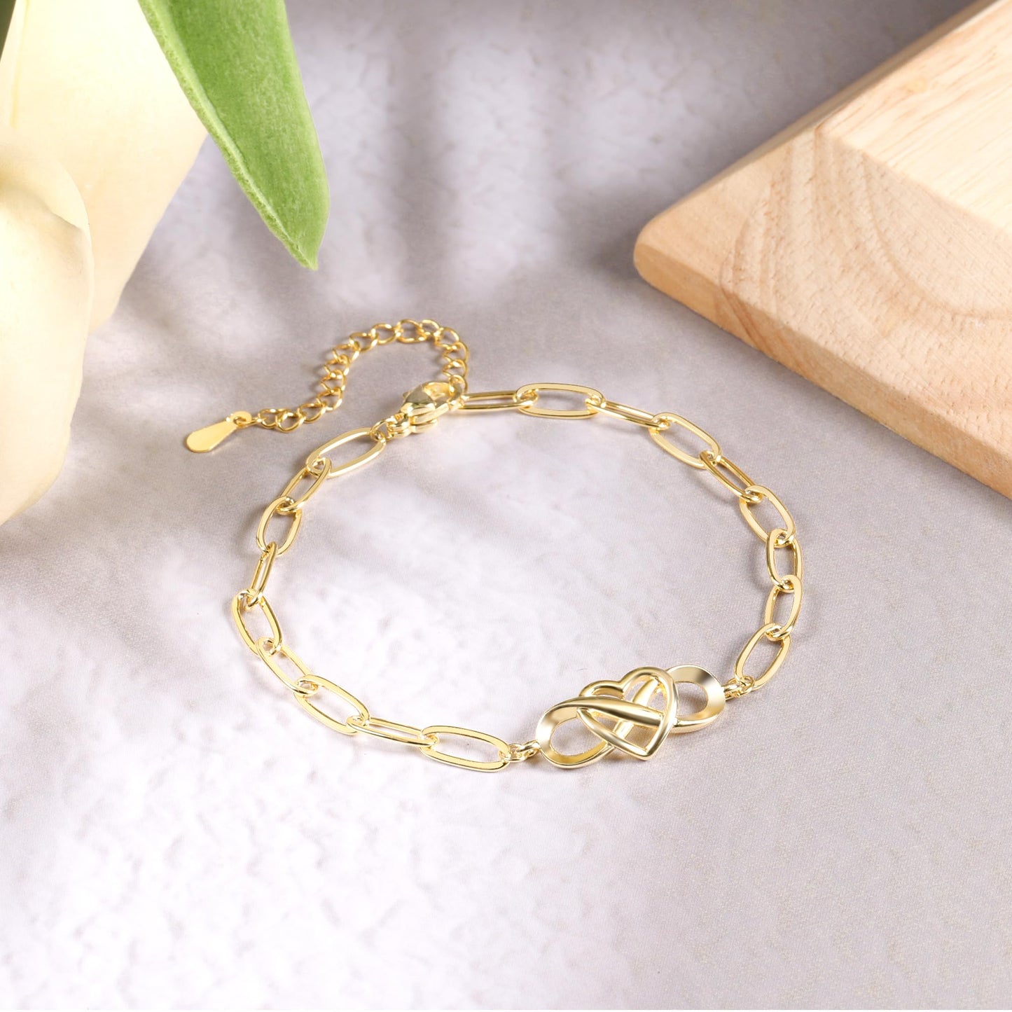 ASH'S CHOICE Double Heart Chain Bracelet