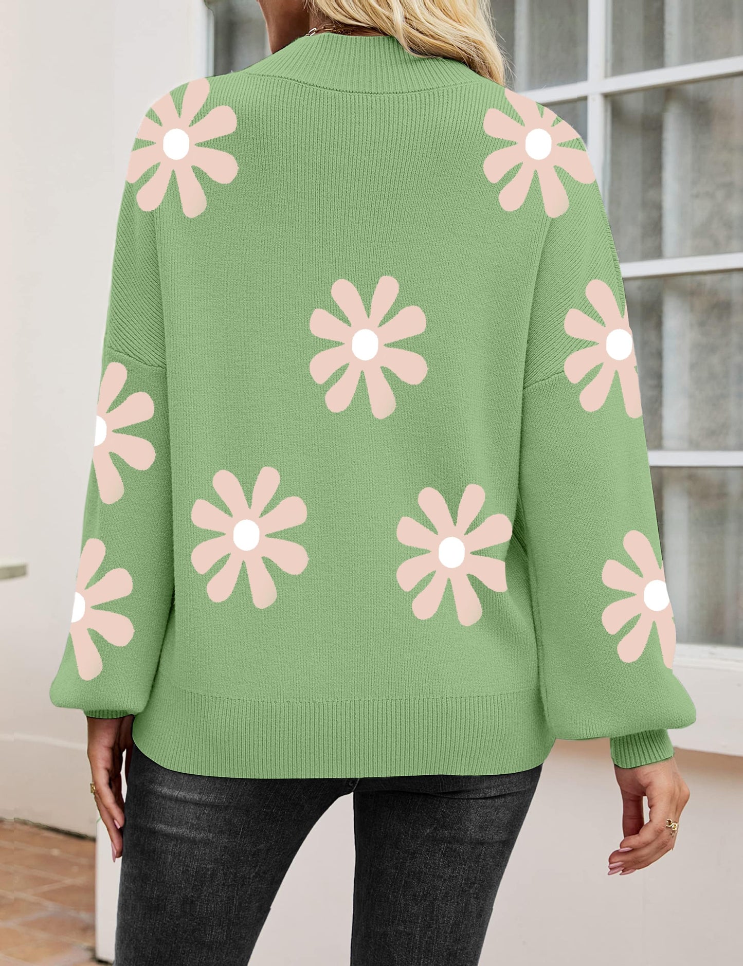 Zeagoo Women’s Puff Sleeve Knit Sweater – Cozy Loose Fit Pullover