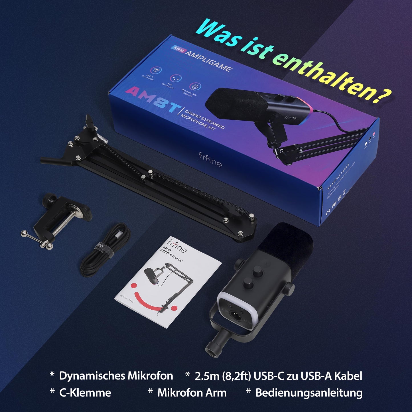 FIFINE XLR Streaming Microphone for Podcast Studio, USB Dynamic Microphone Gaming PC with Mute Button, for PS4/5 Mac Mixer Sound Cards