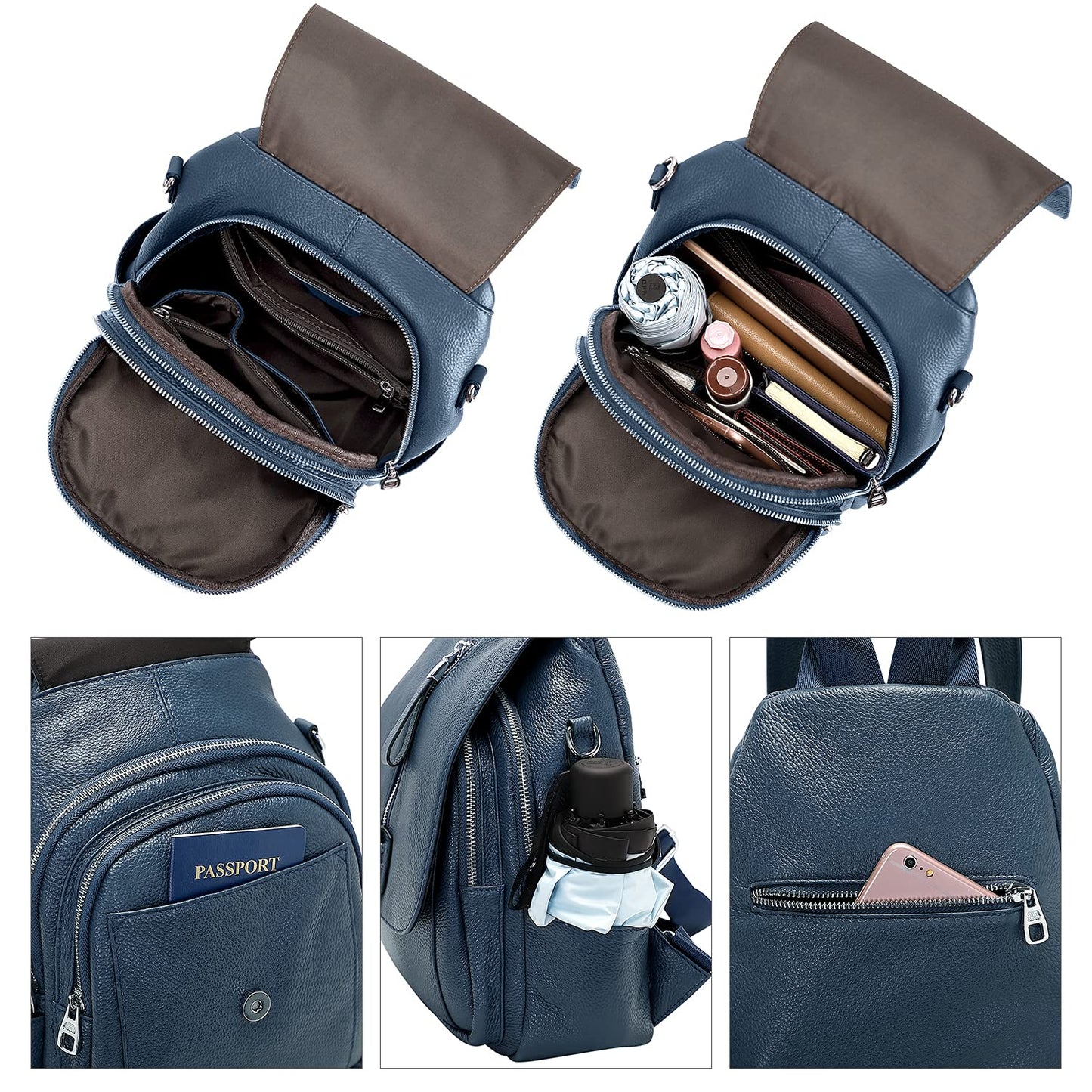 ALTOSY Genuine Leather Backpack Purse for Women