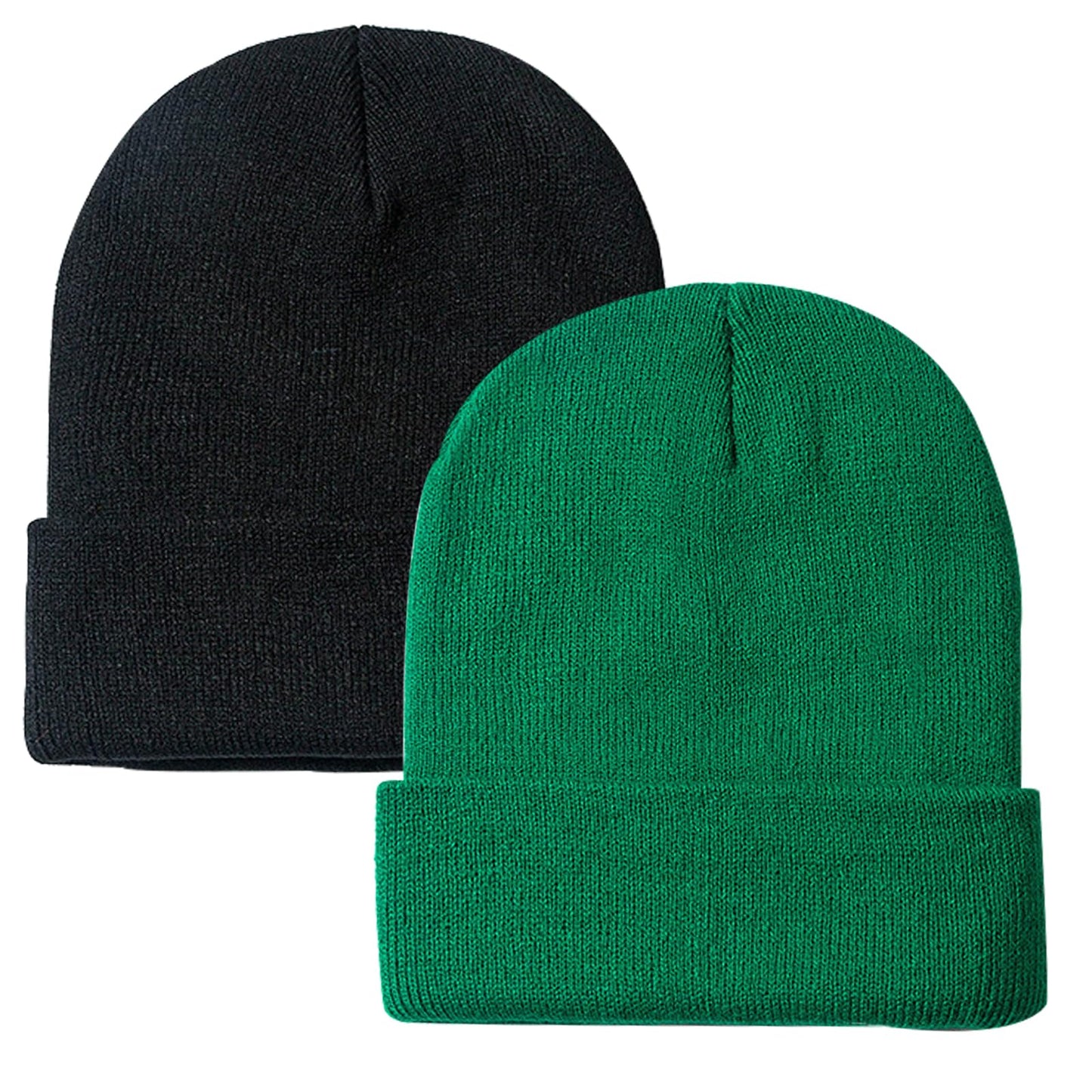 ZOORON 1&2 Pack Beanie for Men Women Slouchy Beanie Hats Winter Knit Caps Soft Ski Hat Unisex