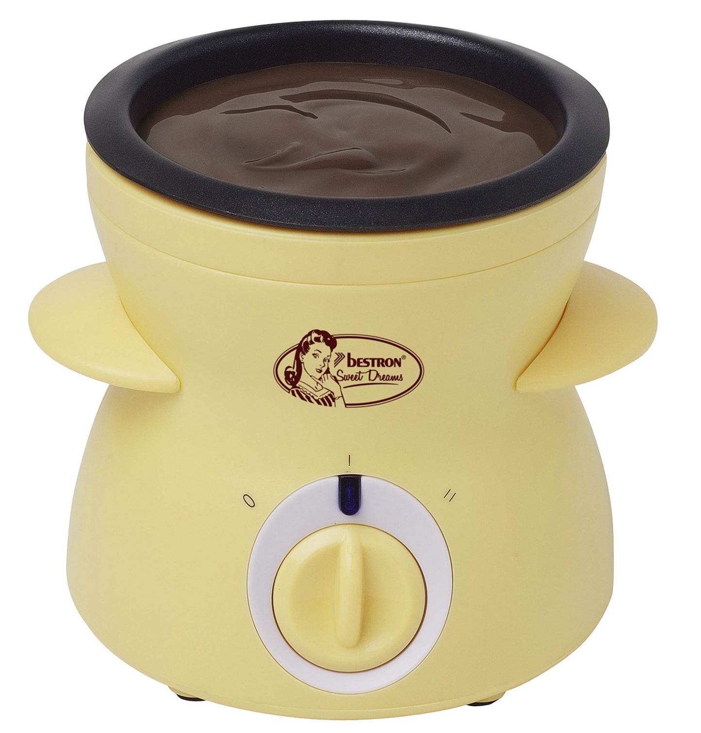 Bestron Schokoladen Fondue für 2 Personen, Mini-Schokofondue-Set, inkl. 10xSpieße, 10xGabeln und 1xSpachtel, 25Watt, Farbe: Rosa
