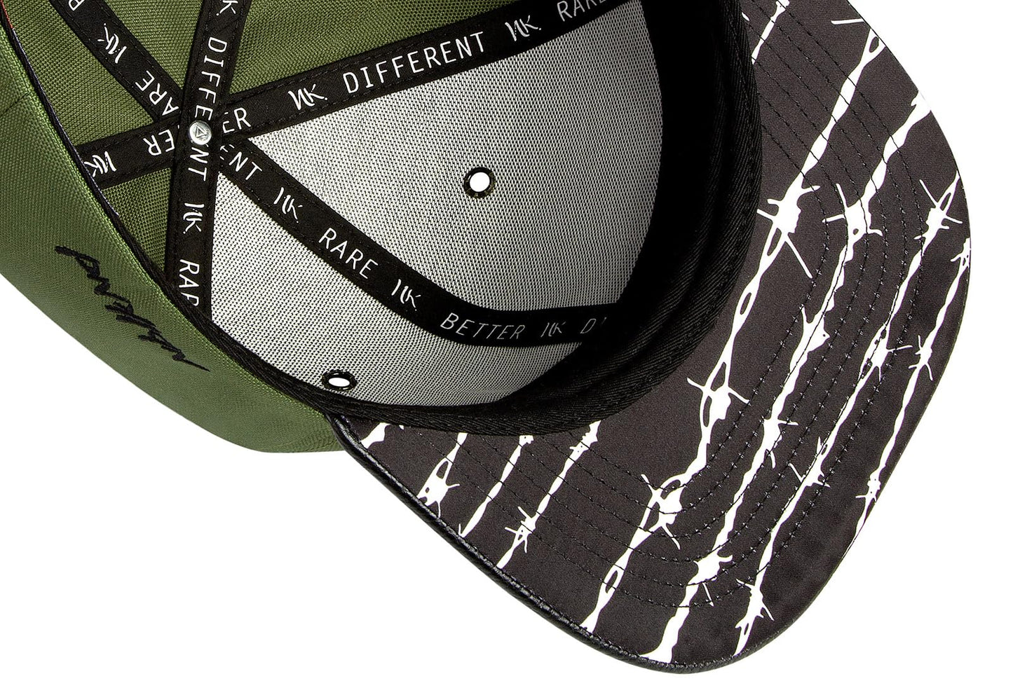 Nebelkind Snapback-Cap-Herren Damen Barbed Wire, Einheitsgröße OneSize, Größenverstellbar, Unisex, hochwertige Basecap trendig, Streetwear Style, Baseball-Kappe mit geradem Schirm, Retro