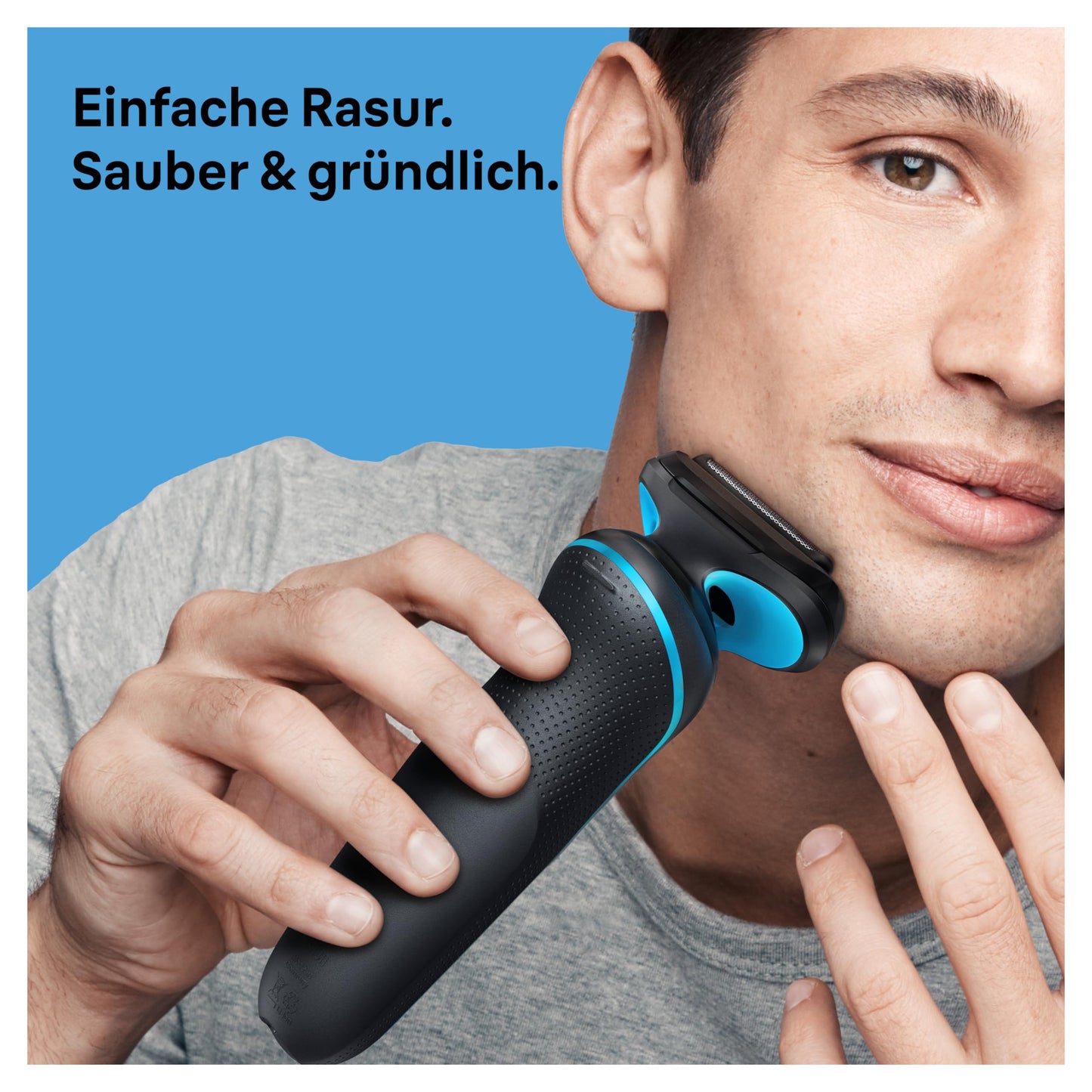Braun Series 5 Elektrorasierer mit EasyClick Barttrimmer Aufsatz, Rasierer Herren Elektrisch Ladestation, EasyClean, Wet & Dry, rasierapparat, trockenrasierer, Made in Germany, 51-M4500cs, mintgrün
