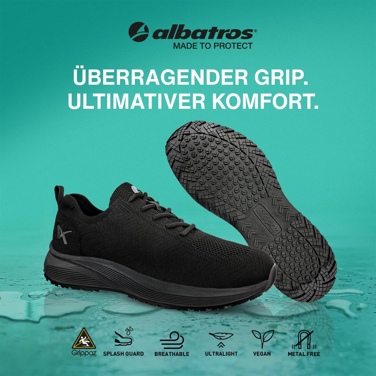 ALBATROS Work Shoe Mood Men – Non-Slip, Slip-Resistant Work Sneakers