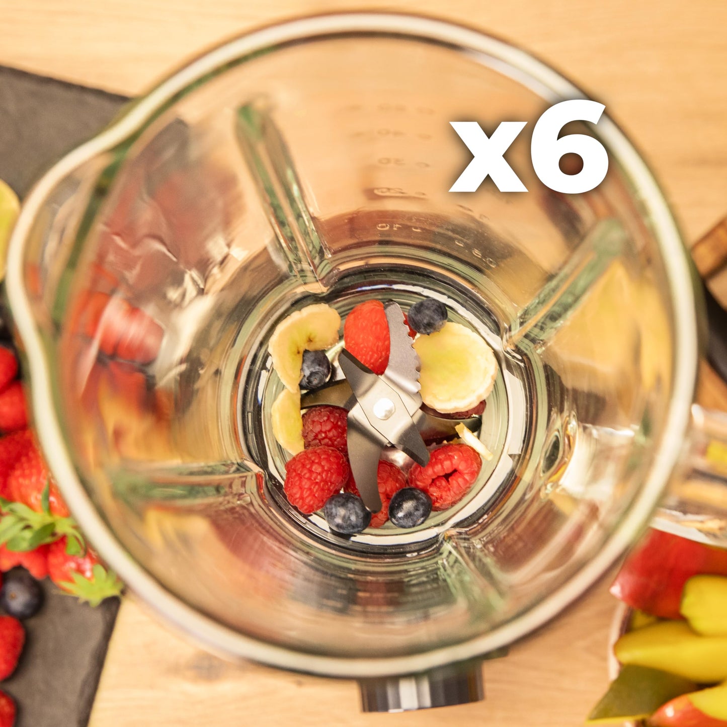 Cecotec Standmixer Power Black Titanium 1800MAX Blend It, 1800 W maximale Leistung, 5 Geschwindigkeiten, 6 Klingen aus Edelstahl, Ice-Crush-Funktion, Turbo- und Smoothie-Funktion, AutoClean-Funktion