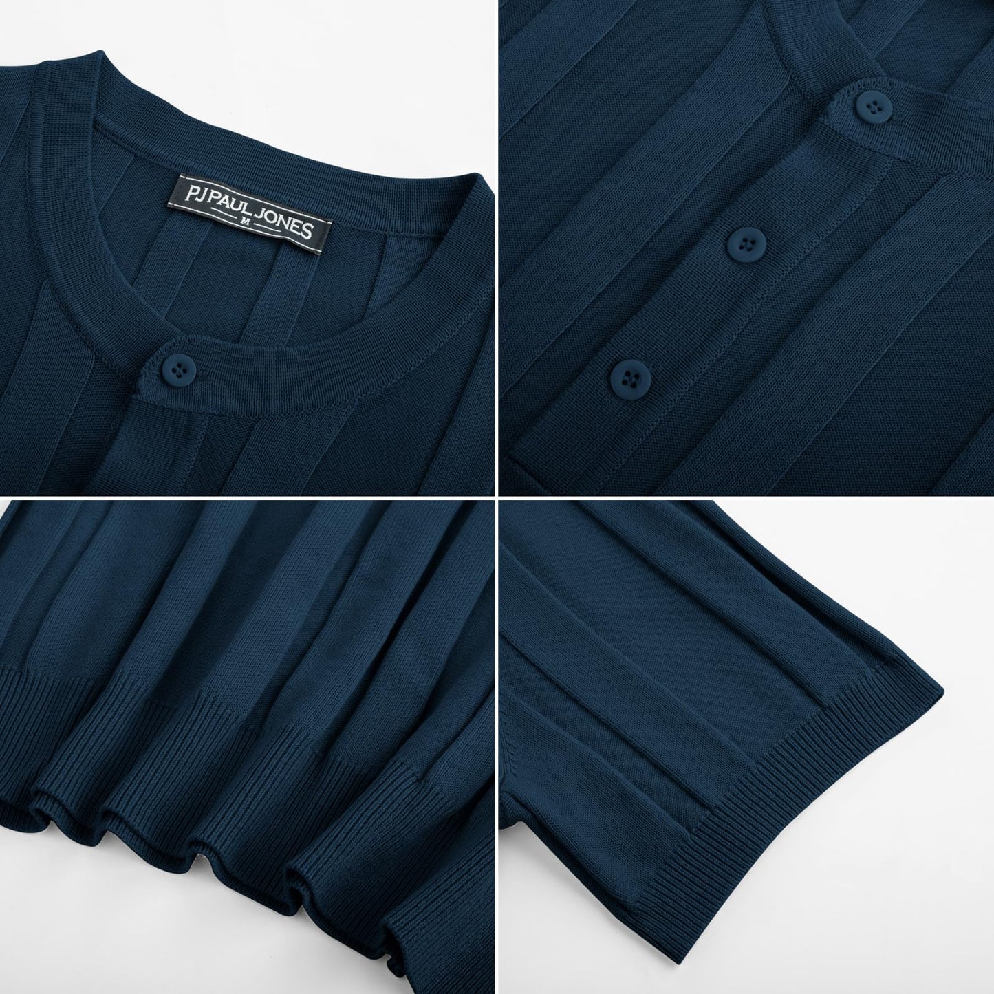 Men’s Henley Knit T-Shirt – Short Sleeve Summer Casual Tee