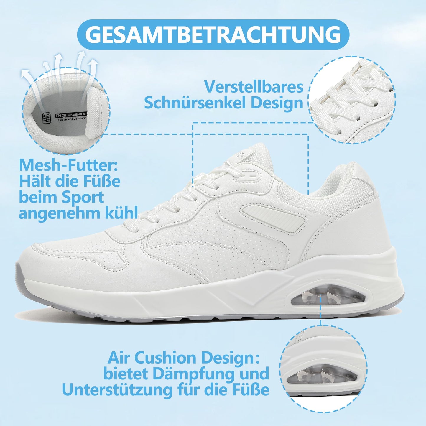 AX BOXING Men’s Sneakers – Lightweight Air Cushion Trainers
