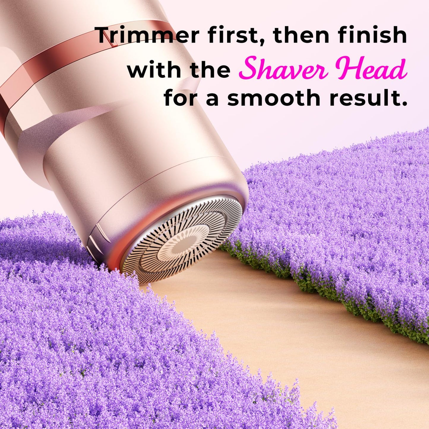 Bikini Trimmer für Frauen Schamhaare 2 in 1 Eletctric Rasierer für Frauen Wiederaufladbarer Eletctric Rasierer für Frauen IPX7 Wasserdicht Bikini Trimmer für Achselbein Arm Körper Gesicht (Roségold)