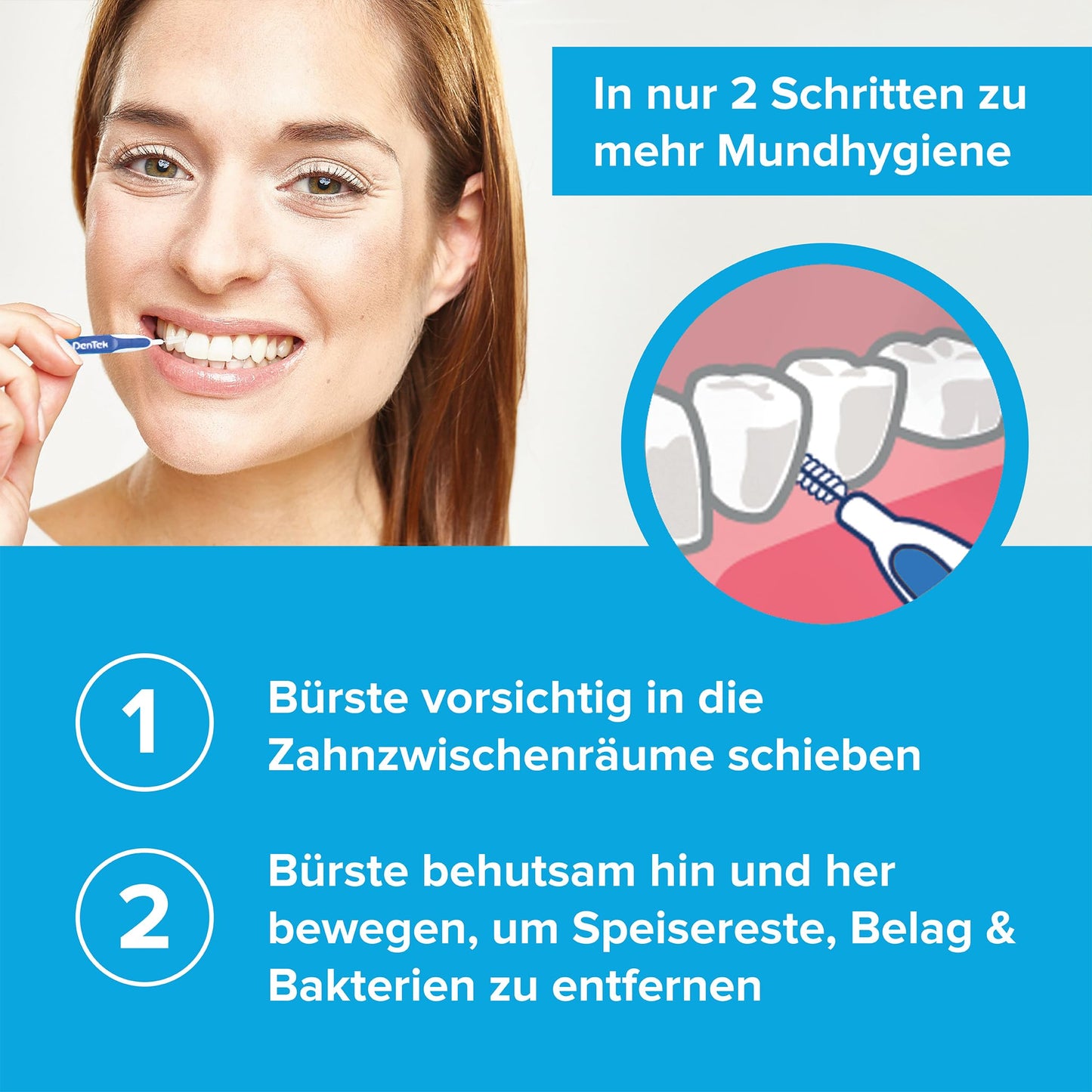 DenTek Slim Brush - Größe 1 - extra fein - für sehr enge Zahnzwischenräume - mit Minzgeschmack und hygienischer Schutzkappe, 32 Stück Pink