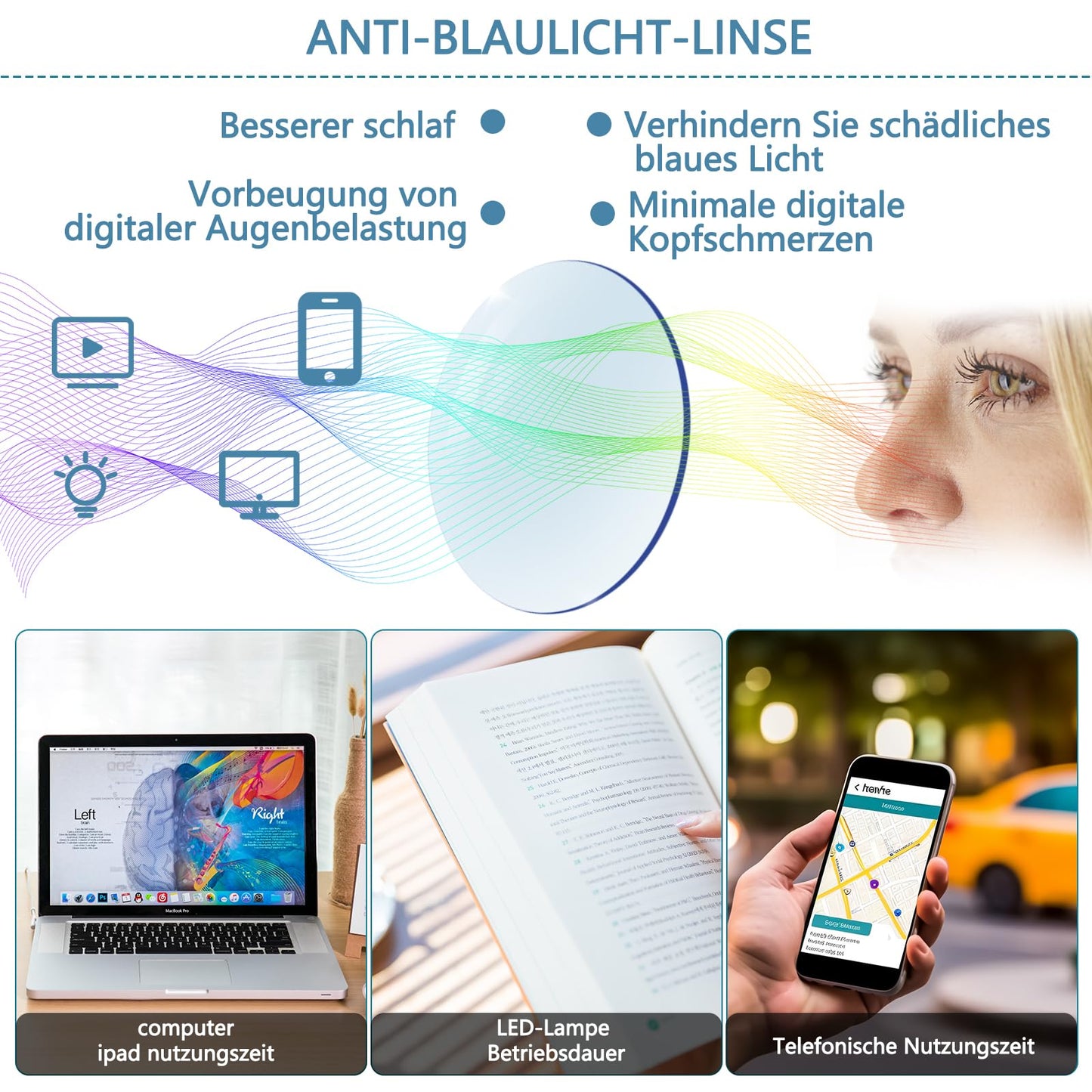 ZONLON 4er-Pack Lesebrille für Damen Modebrille Lesehilfe mit Federscharniere Blaulichtfilter Brillen Leicht und Bequem