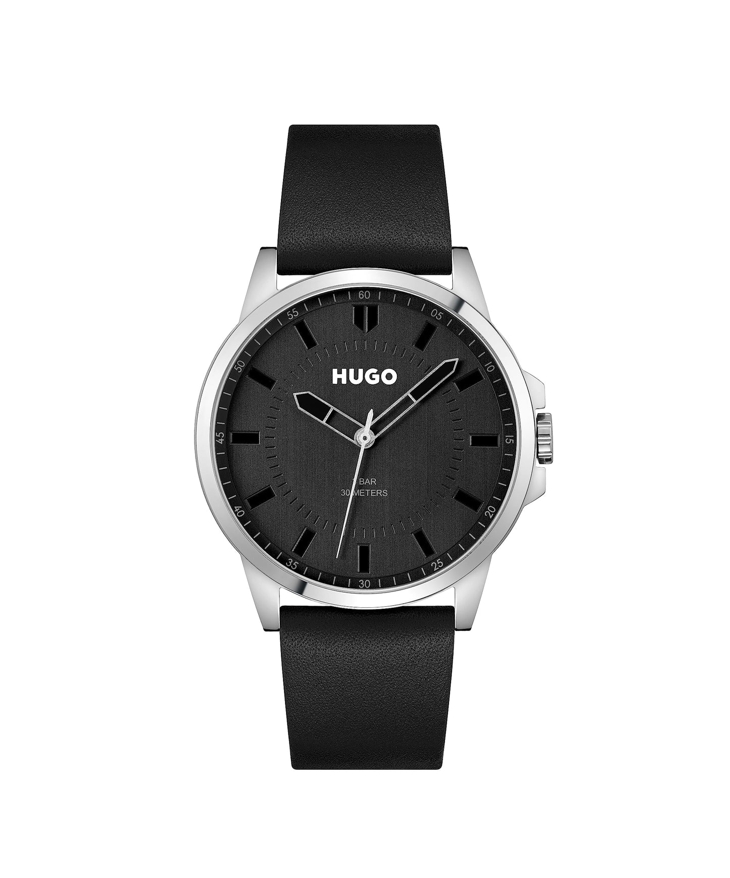 HUGO Analog Quarzuhr für Herren #Fast-Kollektion mit Edelstahl- oder Lederarmband