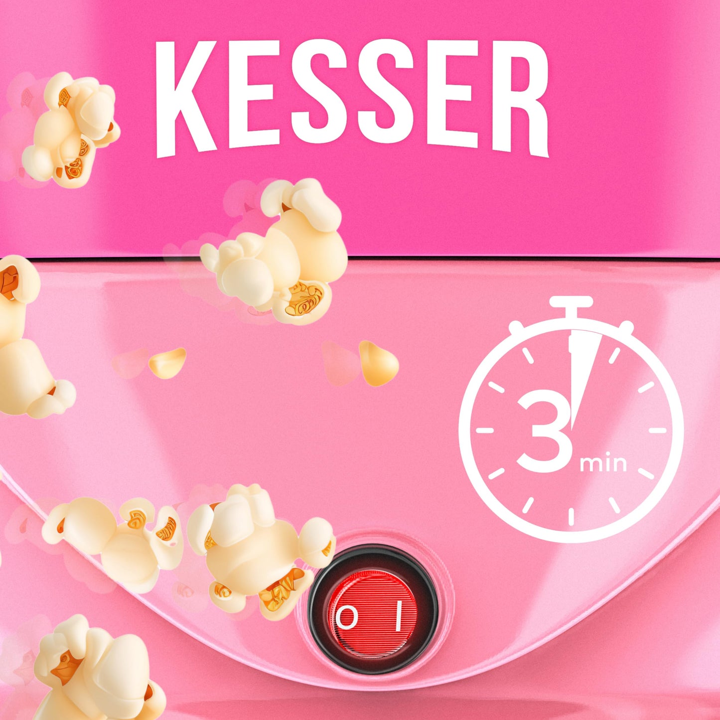 KESSER® Popcornmaschine Groß 800W | Popcorn-Maker 5,5l Inhalt mit Antihaftbeschichtung Deckel & Servierschale | für Öl Butter Zucker Stille & Schnelle inkl. abnehmbarer Heizfläche