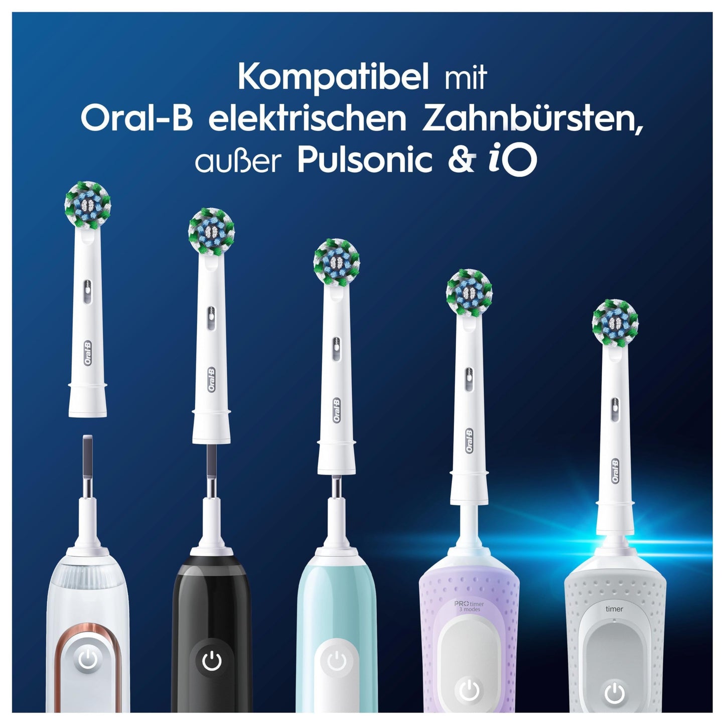 Oral-B Pro CrossAction Aufsteckbürsten für elektrische Zahnbürste, 6 Stück, überlegene Zahnreinigung mit innovativen X-förmigen Borsten, Original Oral-B Zahnbürstenaufsatz, Made in Germany
