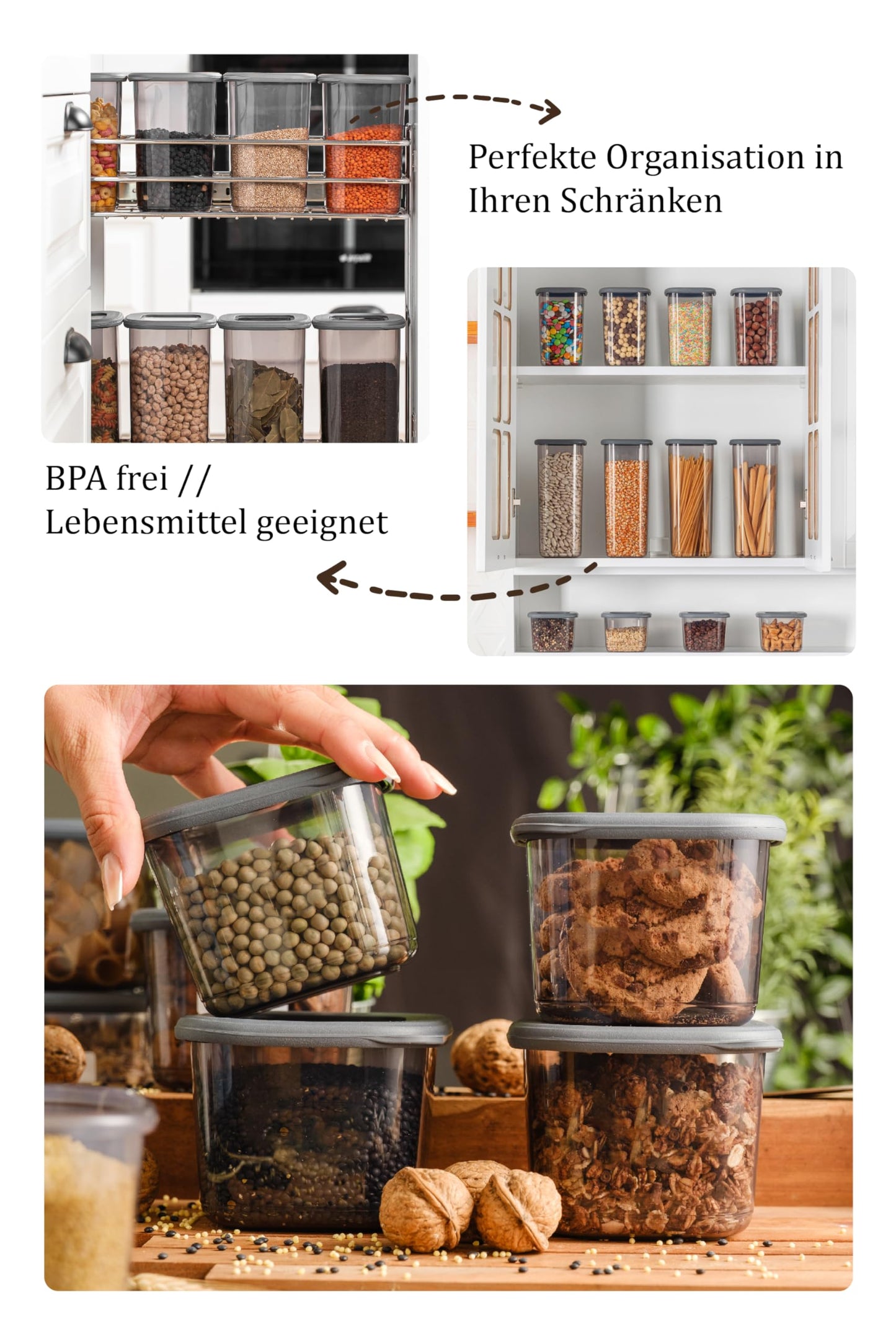 Viwares Vorratsdosen mit Deckel Luftdicht, 12er Vorratsbehälter Set BPA-Frei, Vorratsdose zur Müsli Mehl Aufbewahrung Küche, Praktische Organizer Küche, Frischhaltedosen für Lebensmittelaufbewahrung