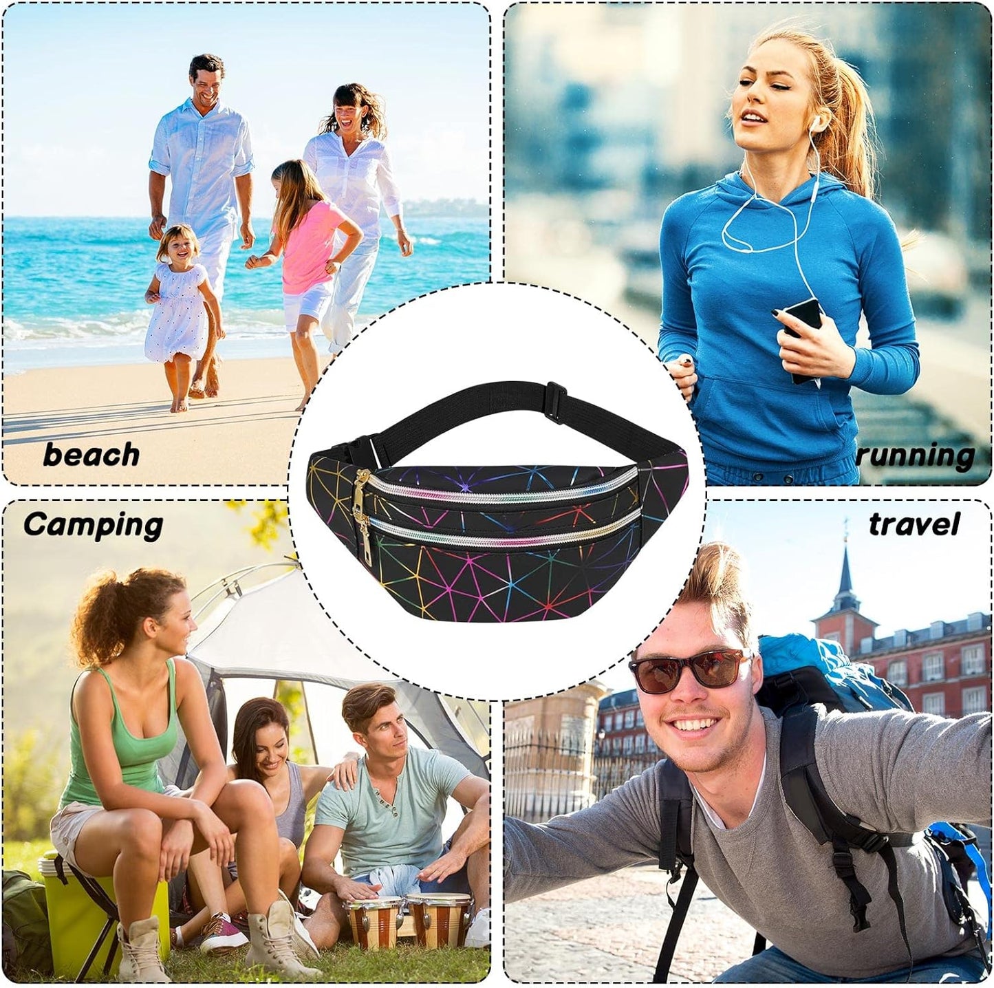 2-Pack Women’s Waterproof Waist Bag – Stylish Fanny Pack