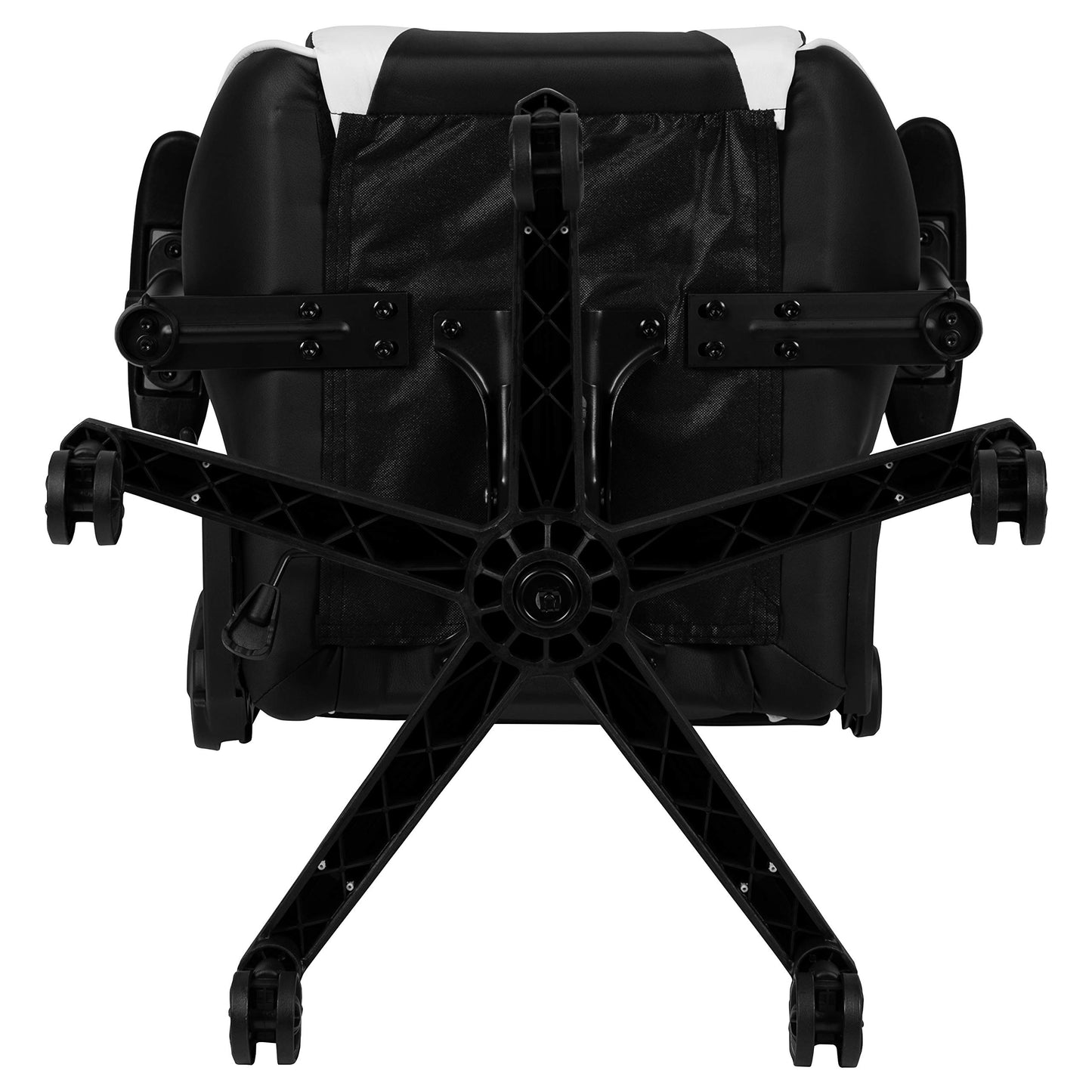 Flash Furniture X30 Gaming-Stuhl, ergonomischer Bürostuhl für PC- und Gaming-Setups, verstellbarer Rennsport-Stuhl mit vollständig verstellbarer Rückenunterstützung, schwarz mit weißer Verzierung