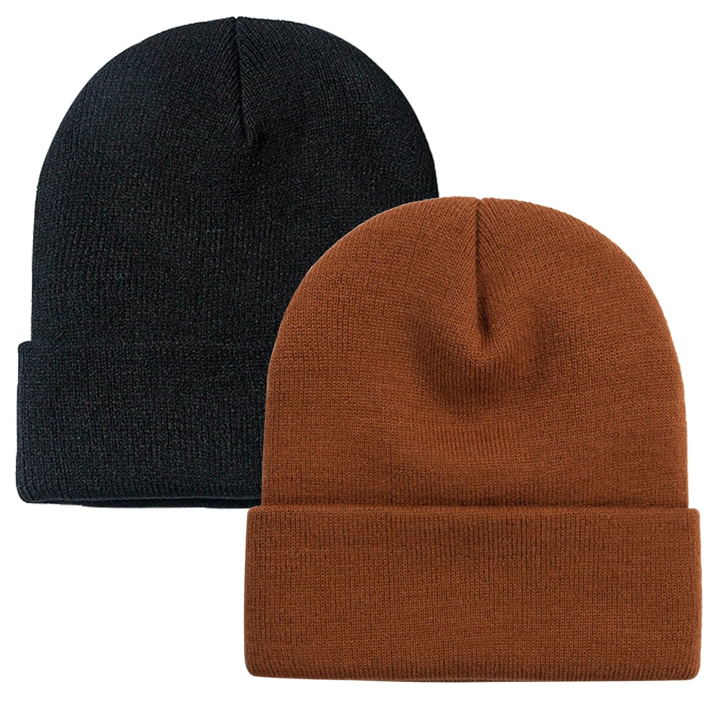 ZOORON 1&2 Pack Beanie for Men Women Slouchy Beanie Hats Winter Knit Caps Soft Ski Hat Unisex