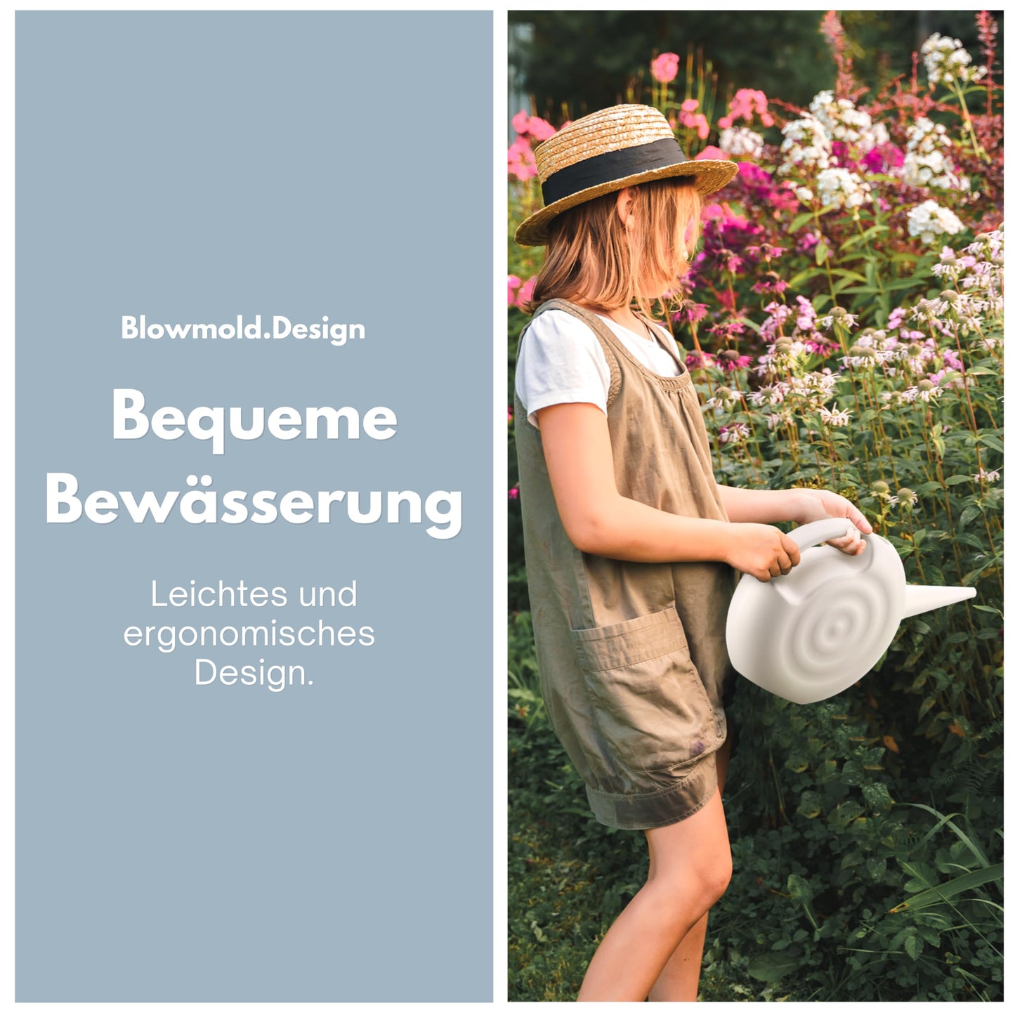 Blowmold.Design Gießkanne in Schwarz – 2 Liter Giesskanne Robust für Innen und Außen - Perfekt für Zimmerpflanzen & Garten