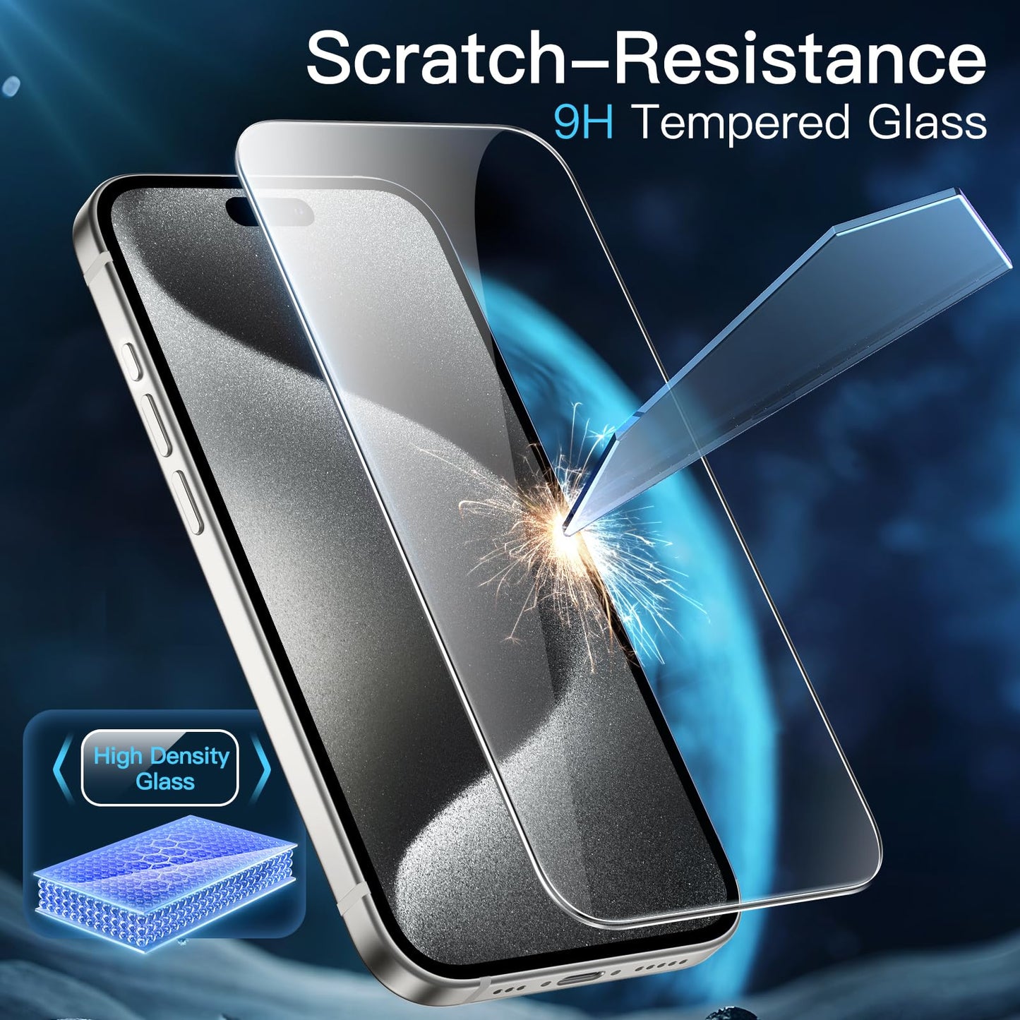 JETech Schutzfolie für iPhone 16e 2025, iPhone 13/13 Pro 6,1 Zoll, Gehärtetes Glas mit Einfaches Installationswerkzeug, Hat Keinen Einfluss auf die Hülle, Panzer HD Klar, 3 Stück