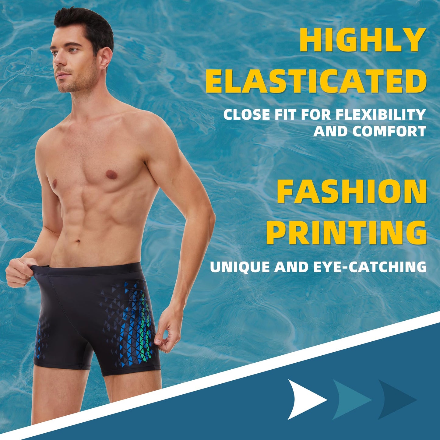 Men’s Short Swim Trunks – Quick-Dry, Hydrophobic Swim Shorts