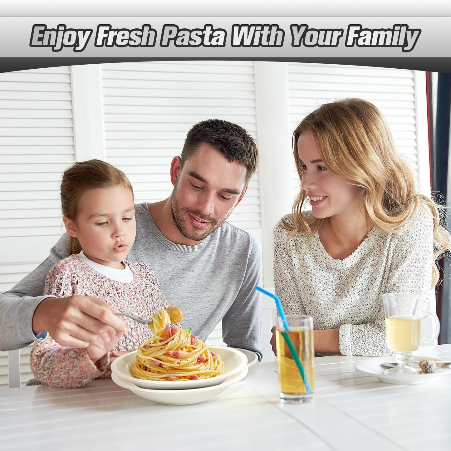 Nudelmaschine Pasta Maker Edelstahl Frische Manuell Pasta Walze Maschine Cutter mit Klemme für Spaghetti Nudeln Lasagne Bestes Pastamaschine Geschenk, Einfache Reinigung und Verwendung