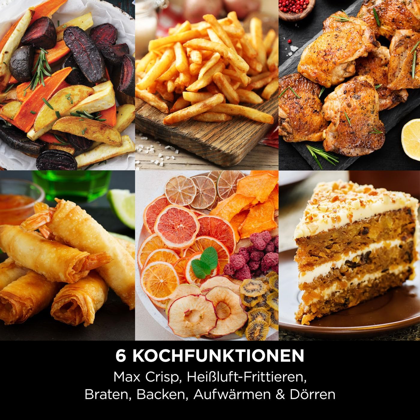 Ninja Heißluftfritteuse MAX PRO, 6,2 L, ölfrei, große Schublade, Rösten, Backen, Air Fry, Antihaftbeschichtet, Spülmaschinenfester Korb & Crisper Gittereinsatz, Silikonzange, Schwarz/Kupfer, AF180EUCP