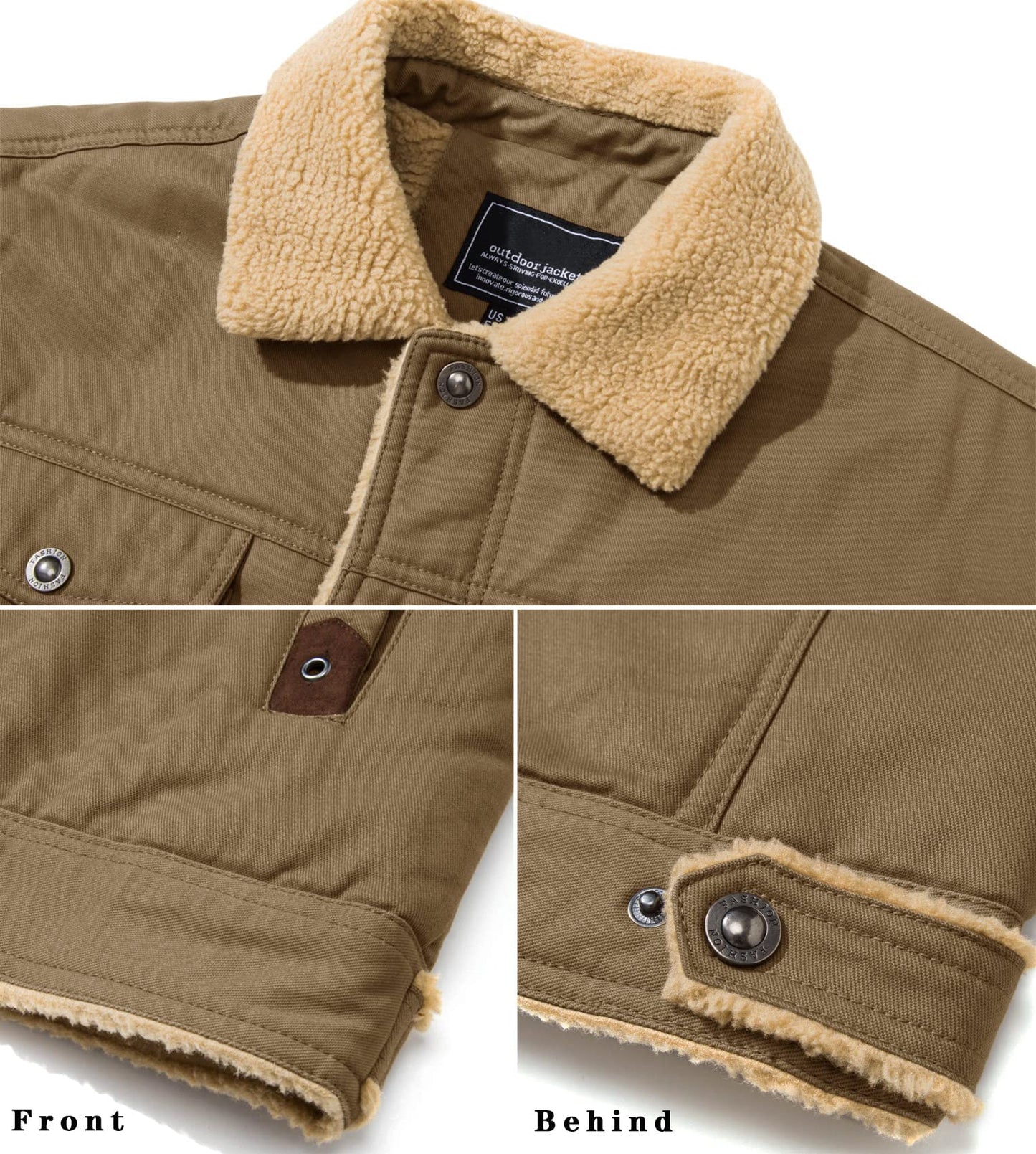 EKLENTSON Men’s Winter Jacket – Fleece Lined Cargo Coat