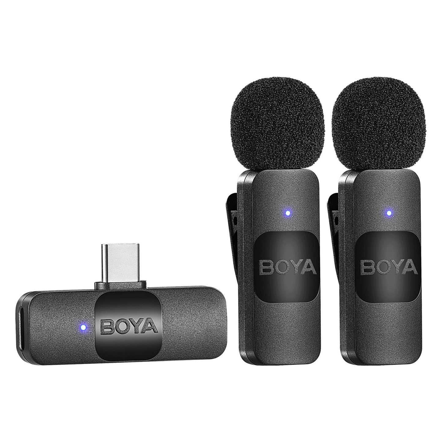 BOYA by-V1 Kabelloses Lavalier-Mikrofon für iPhone, 2,4 GHz, Plug-Play, Mini-Clip-On-Mikrofon mit Geräuschunterdrückung, für Vlogging, Video, Podcast, Interview, YouTube-Aufnahme
