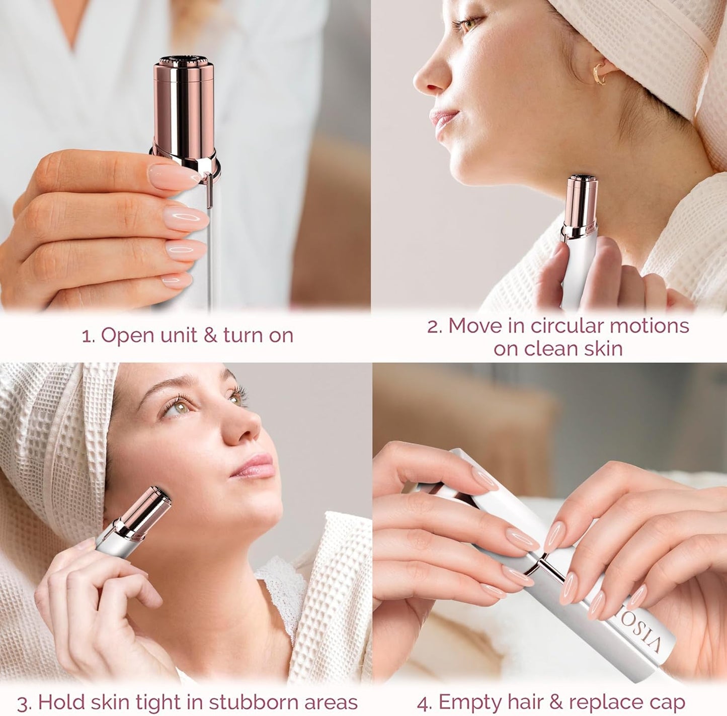 VISOFO Gesichtshaarentfernung für Frauen – Elektrischer Rasierer, kleines Dermaplaning-Entferner-Werkzeug, Finishing-Epilierer, Trimmer, makelloses Gesicht, Dermaplane-Rasierer, Beauty-Gadgets (Coral)